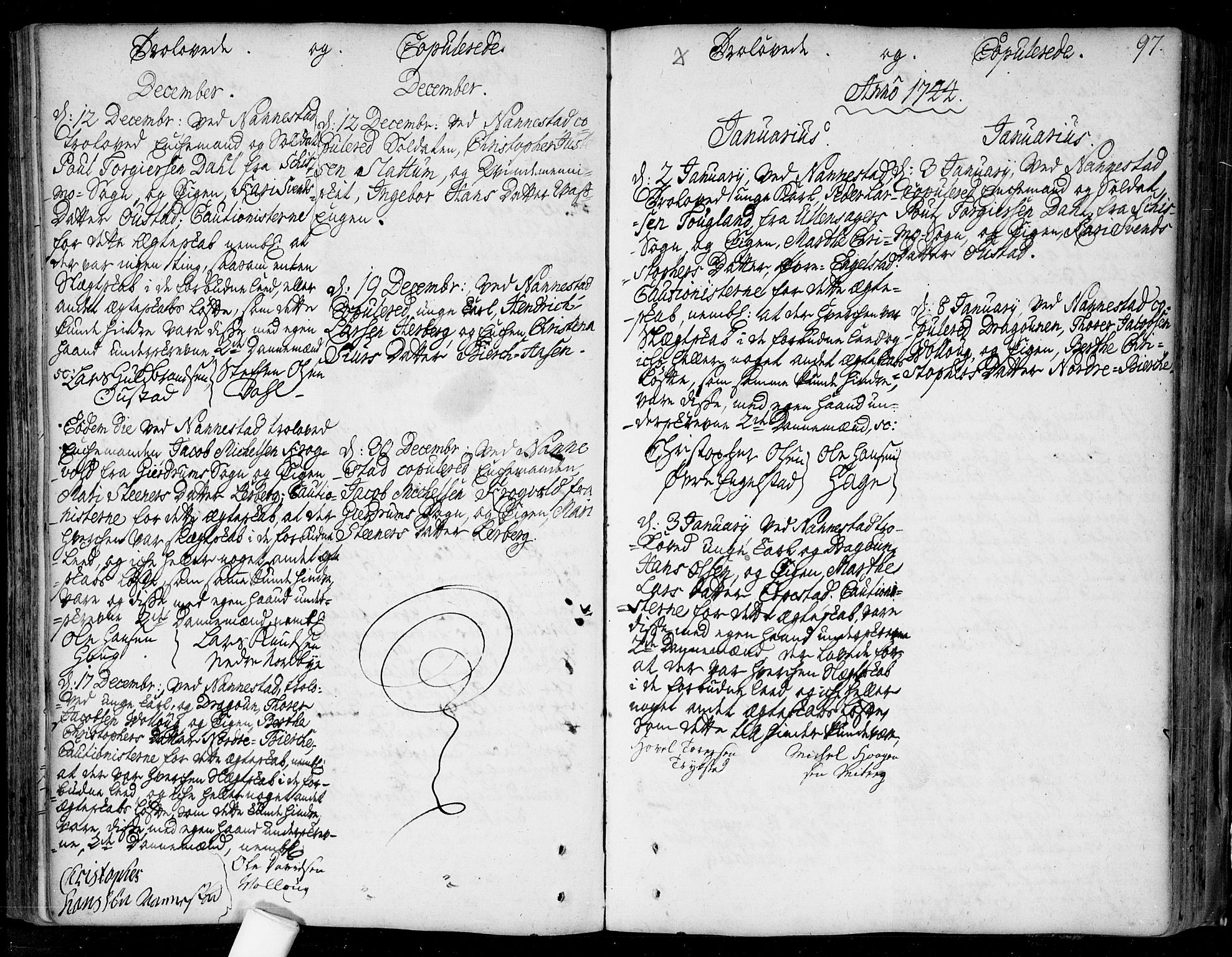 Nannestad prestekontor Kirkebøker, SAO/A-10414a/F/Fa/L0006: Parish register (official) no. I 6, 1739-1754, p. 97