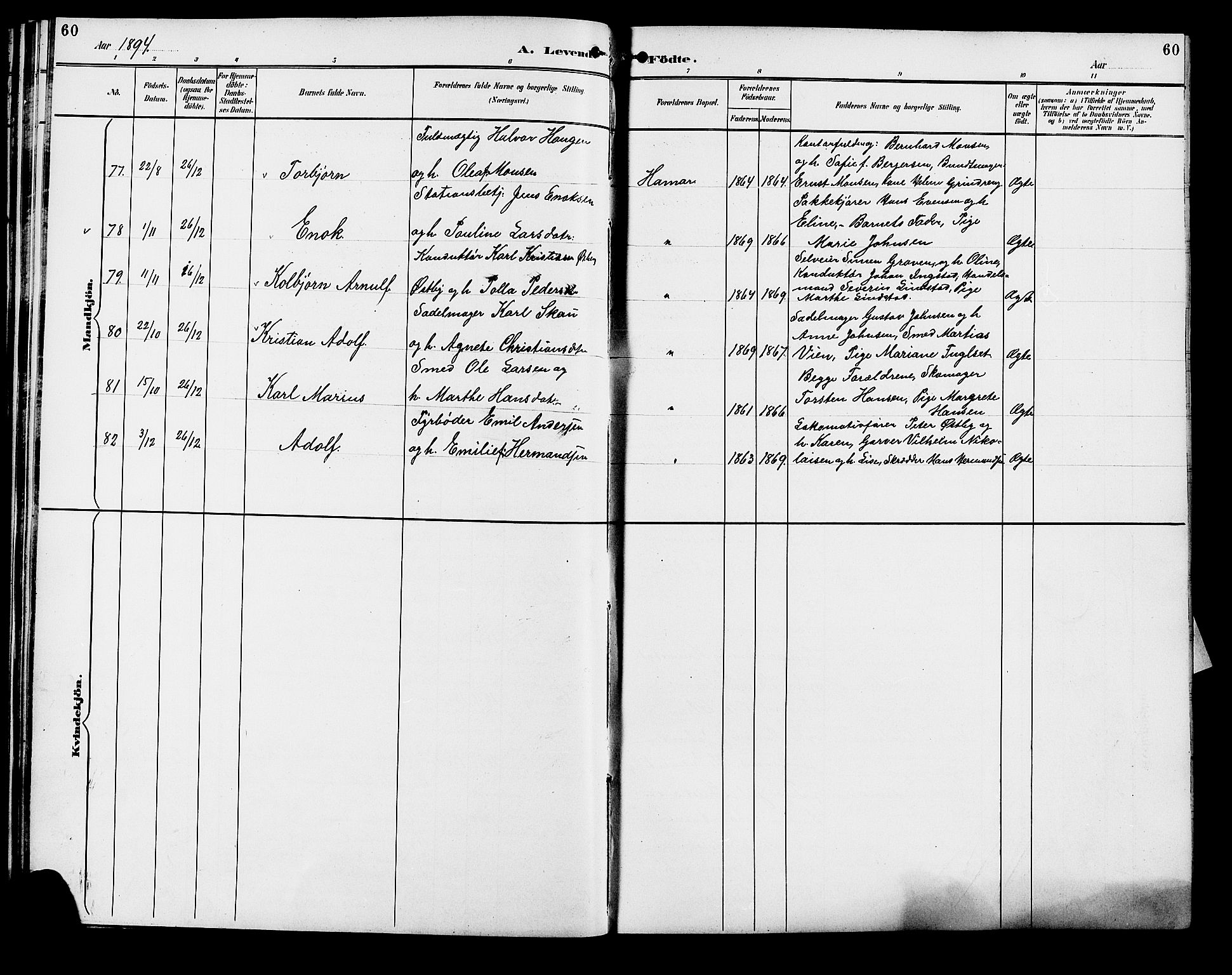 Vang prestekontor, Hedmark, SAH/PREST-008/H/Ha/Hab/L0013: Parish register (copy) no. 13, 1890-1899, p. 60