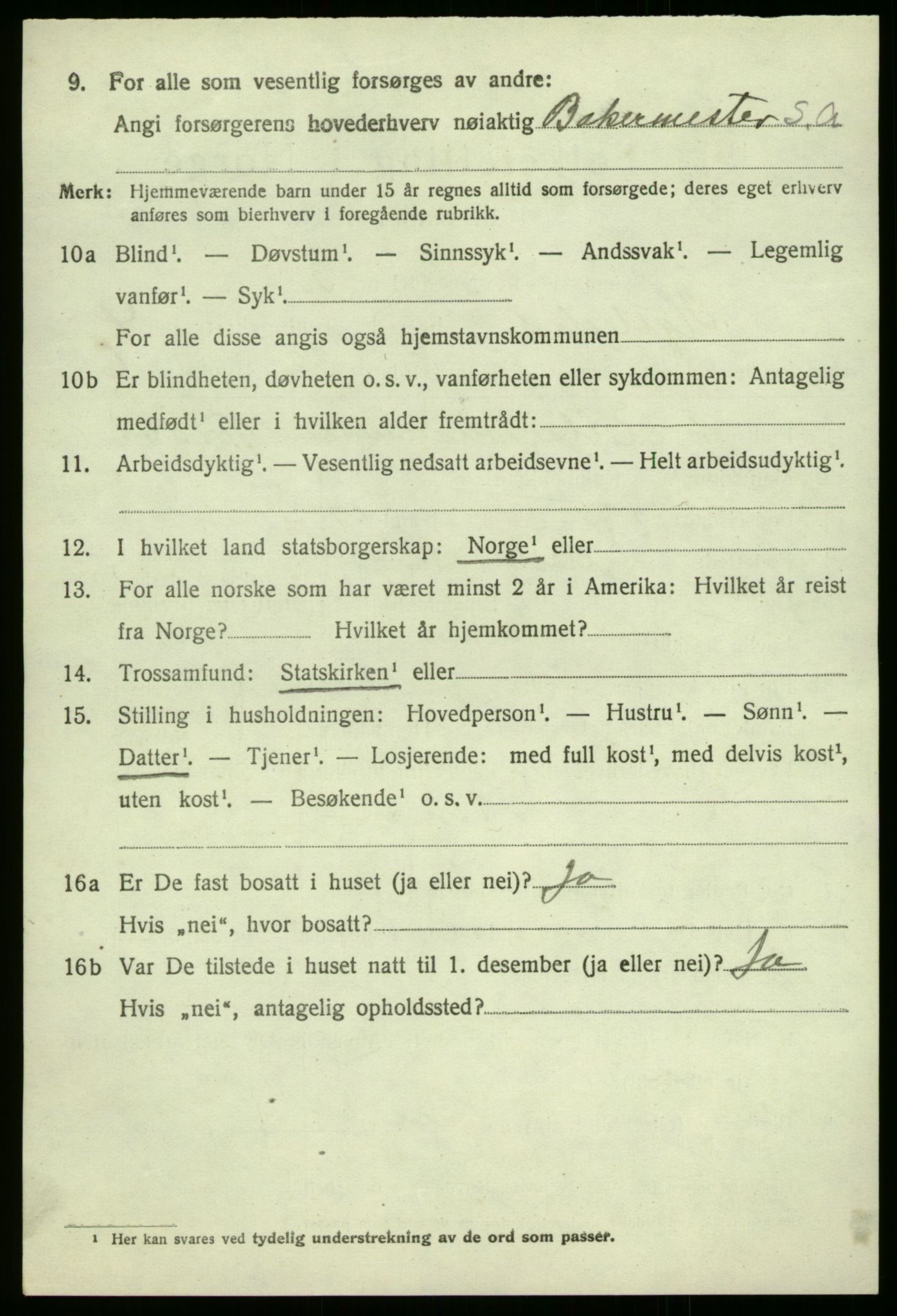 SAB, 1920 census for Hyllestad, 1920, p. 2351