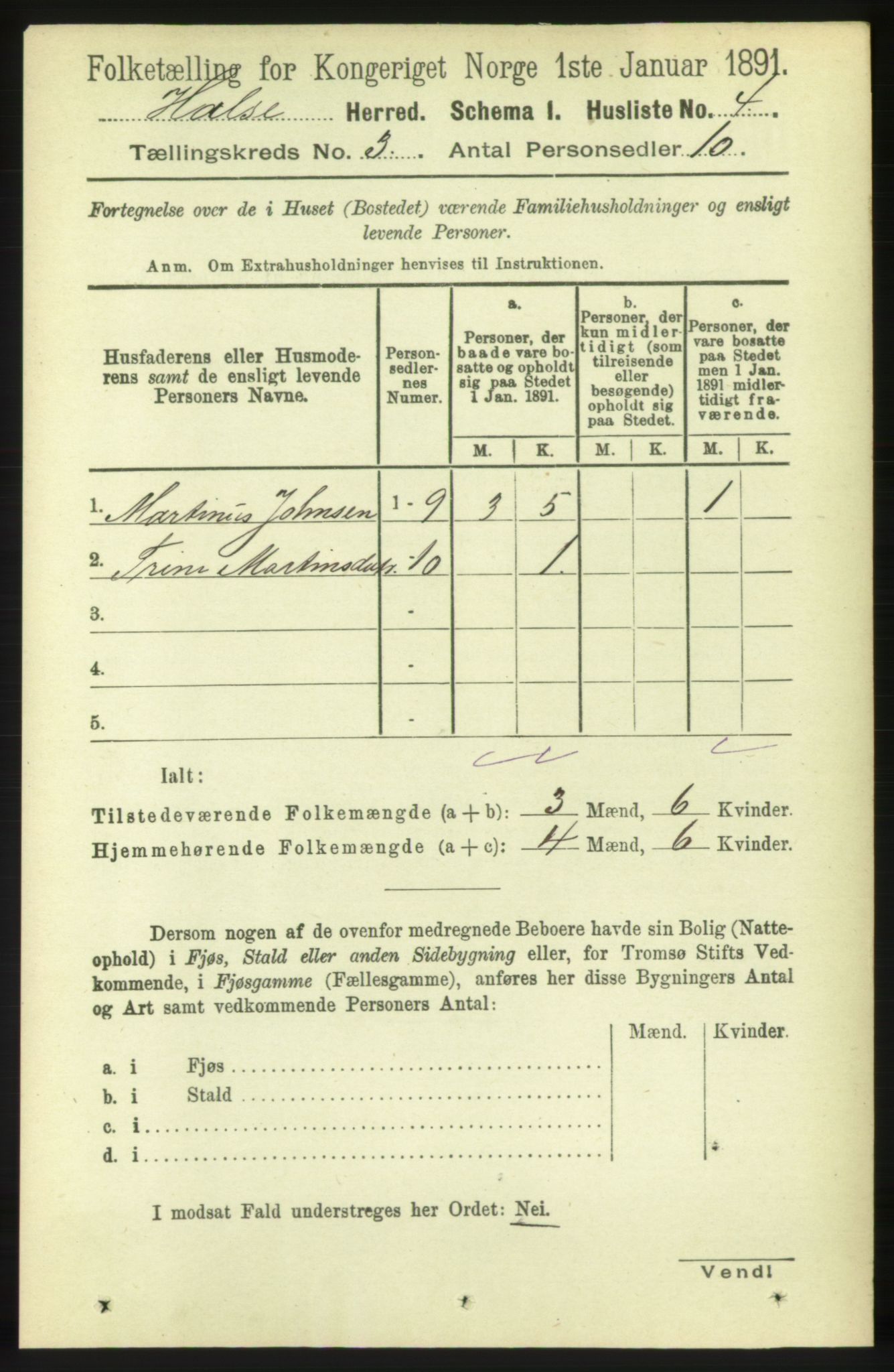 RA, 1891 census for 1571 Halsa, 1891, p. 430