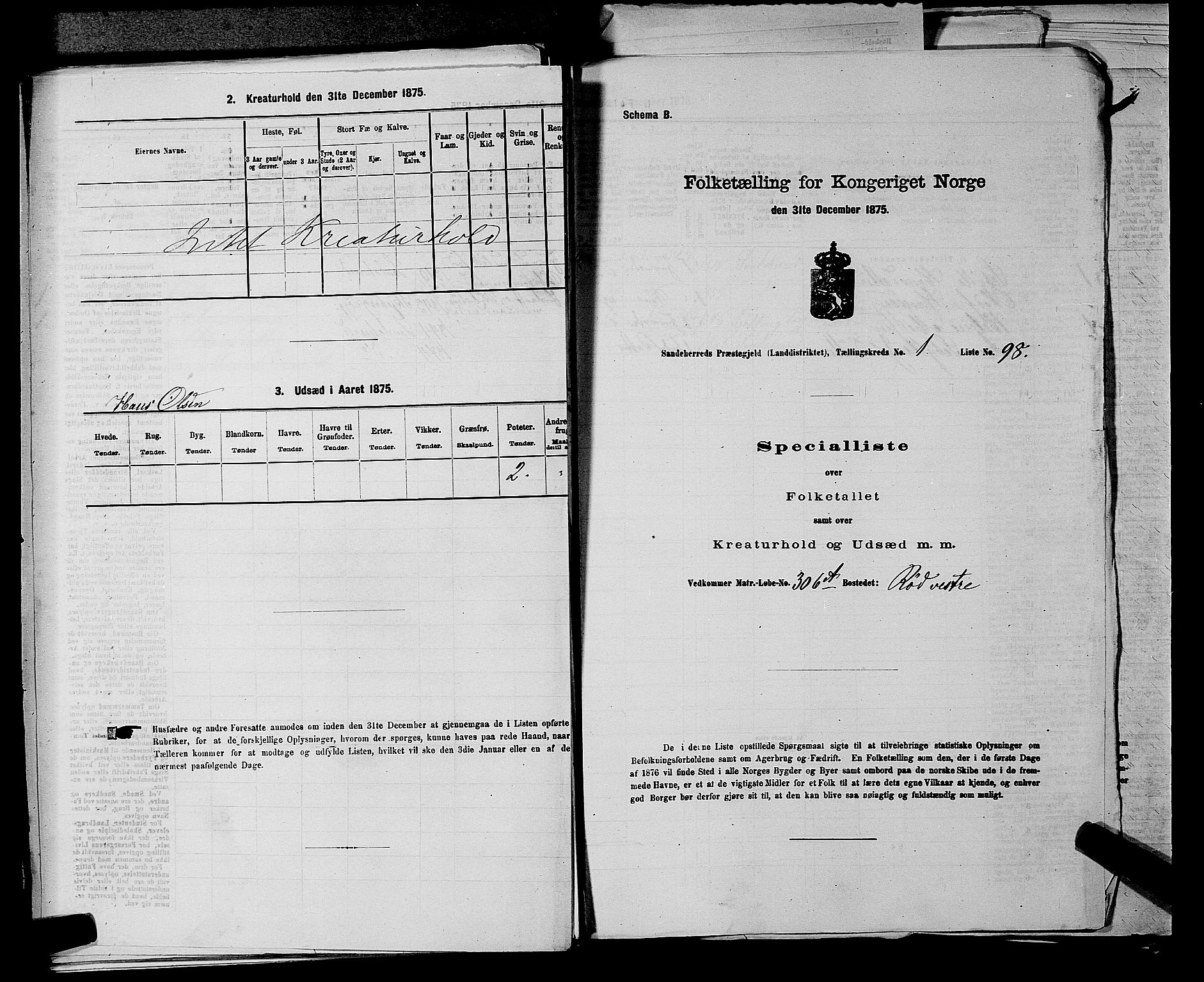 SAKO, 1875 census for 0724L Sandeherred/Sandeherred, 1875, p. 417