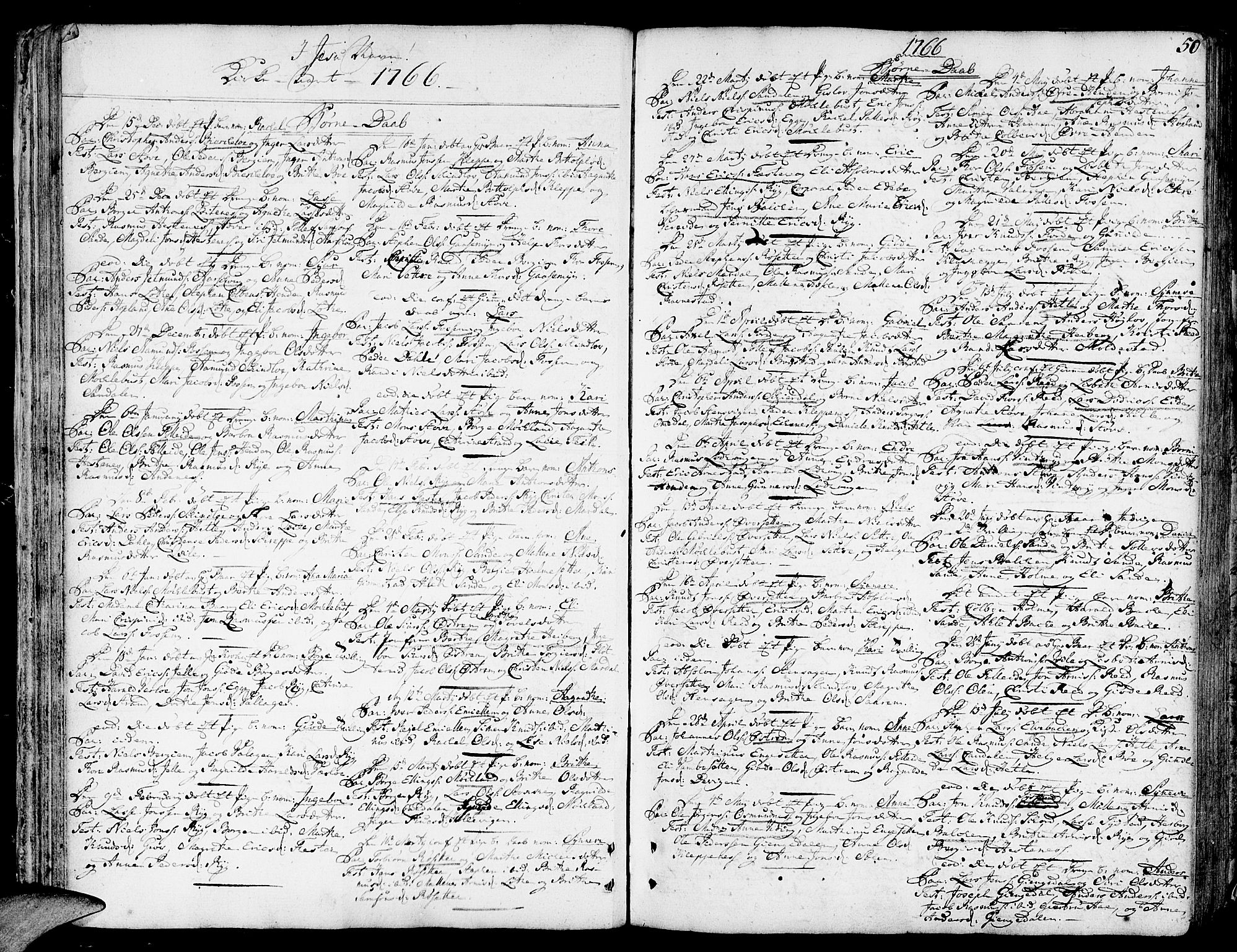 Gloppen sokneprestembete, AV/SAB-A-80101/H/Haa/Haaa/L0004: Parish register (official) no. A 4, 1758-1784, p. 50