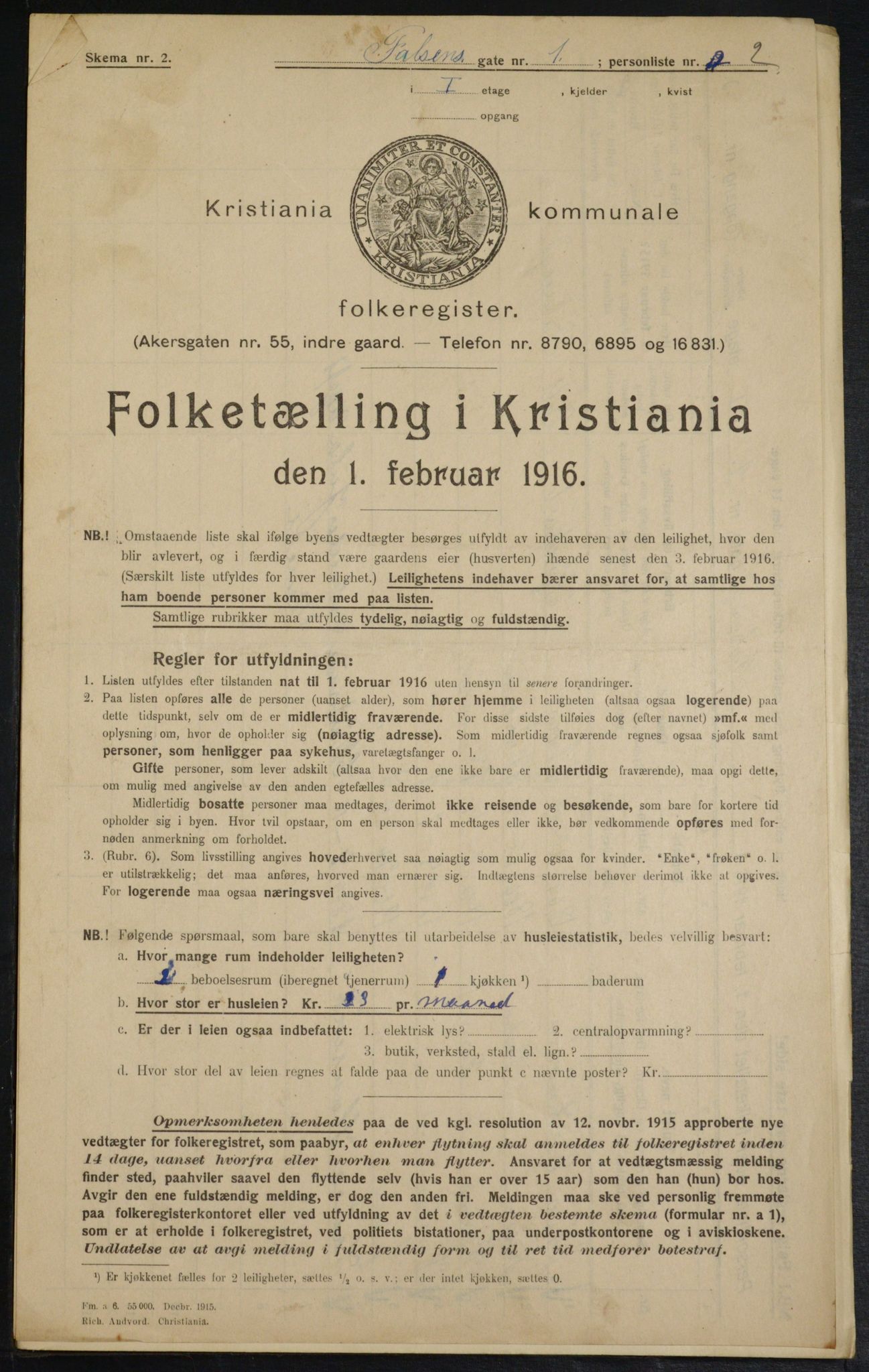 OBA, Municipal Census 1916 for Kristiania, 1916, p. 23649