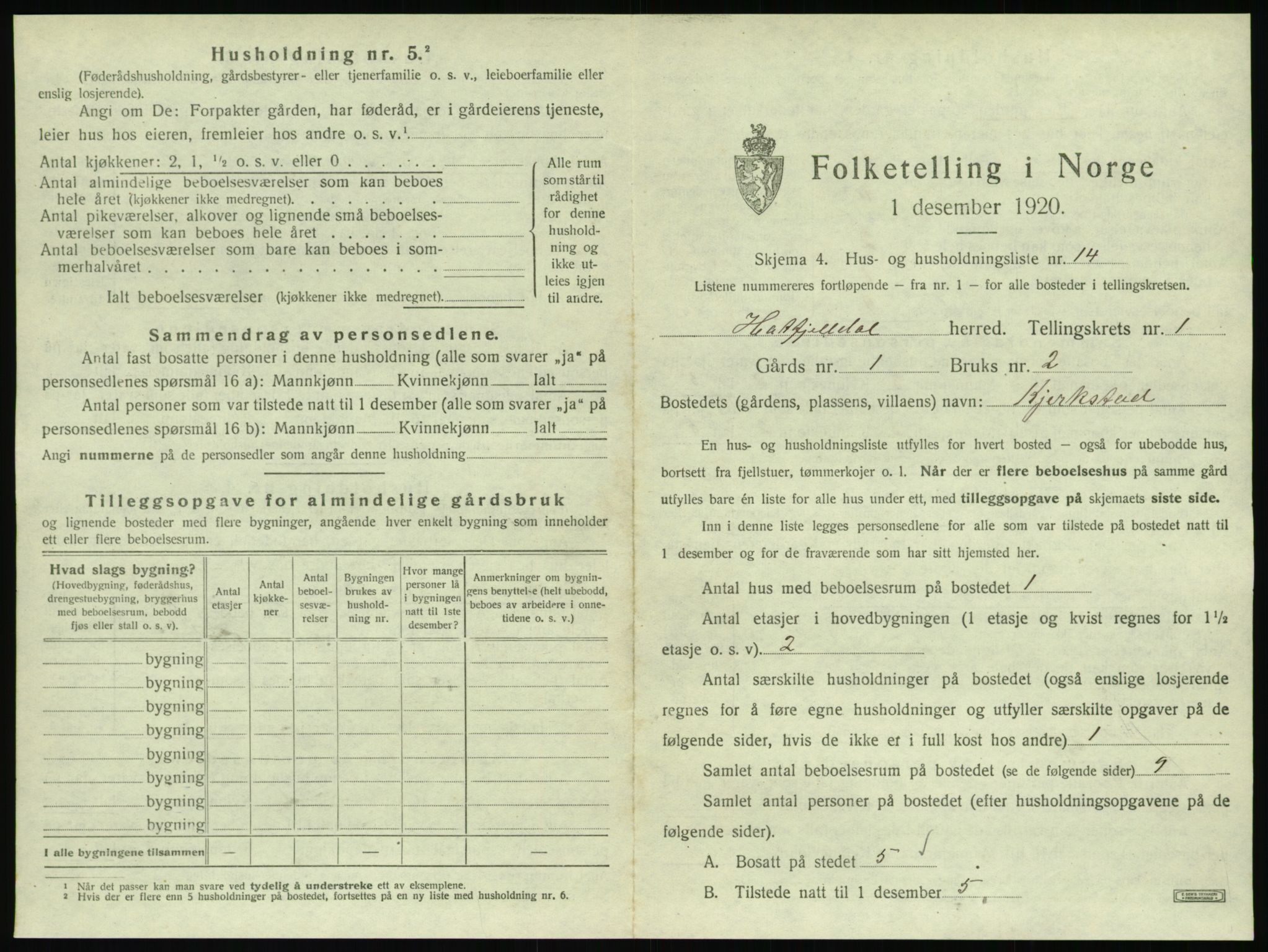 SAT, 1920 census for Hattfjelldal, 1920, p. 72