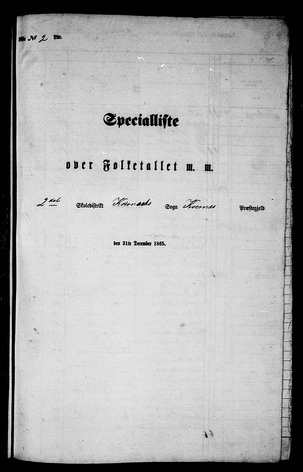 RA, 1865 census for Kvernes, 1865, p. 32