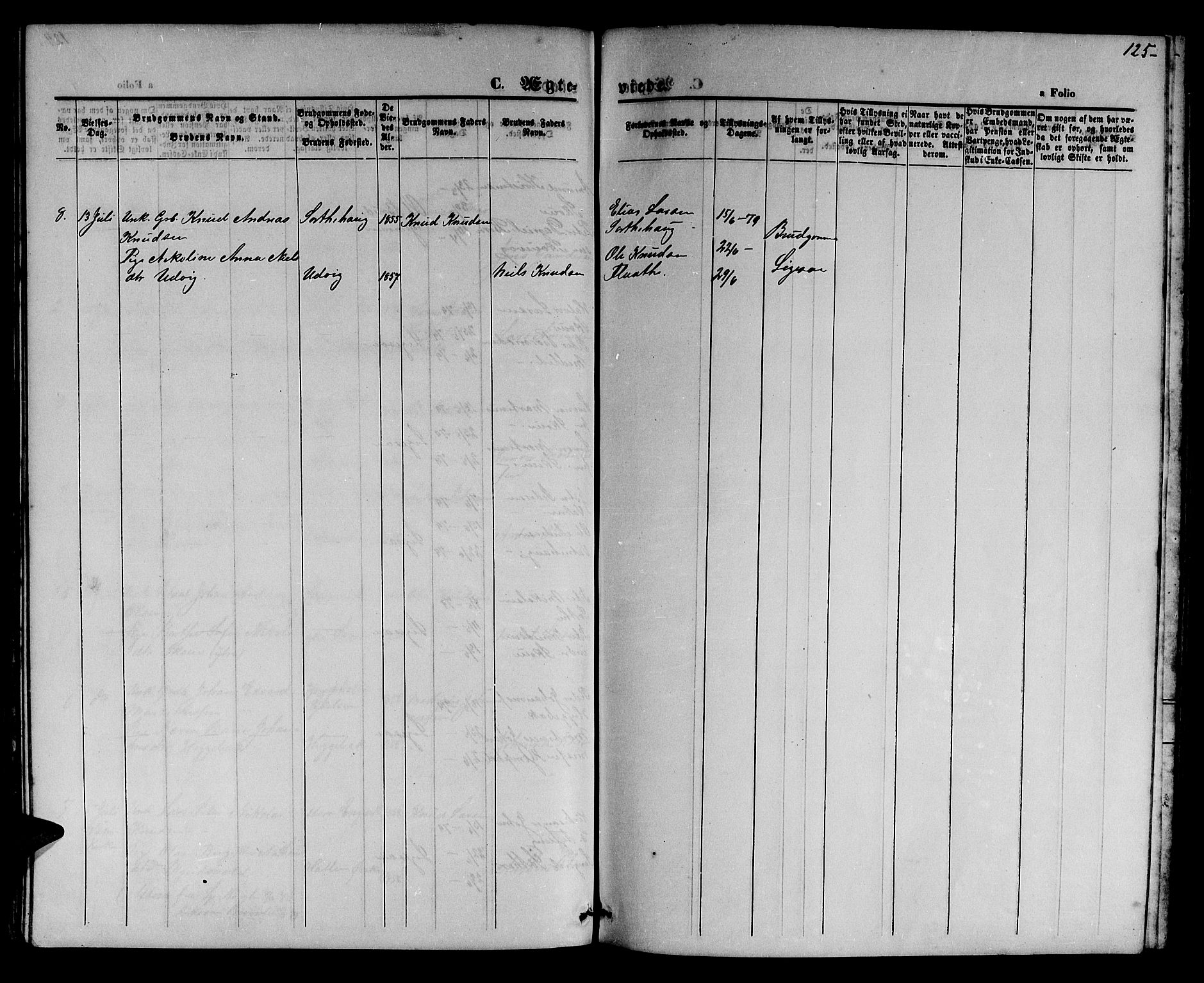 Ministerialprotokoller, klokkerbøker og fødselsregistre - Møre og Romsdal, AV/SAT-A-1454/524/L0364: Parish register (copy) no. 524C05, 1865-1879, p. 125