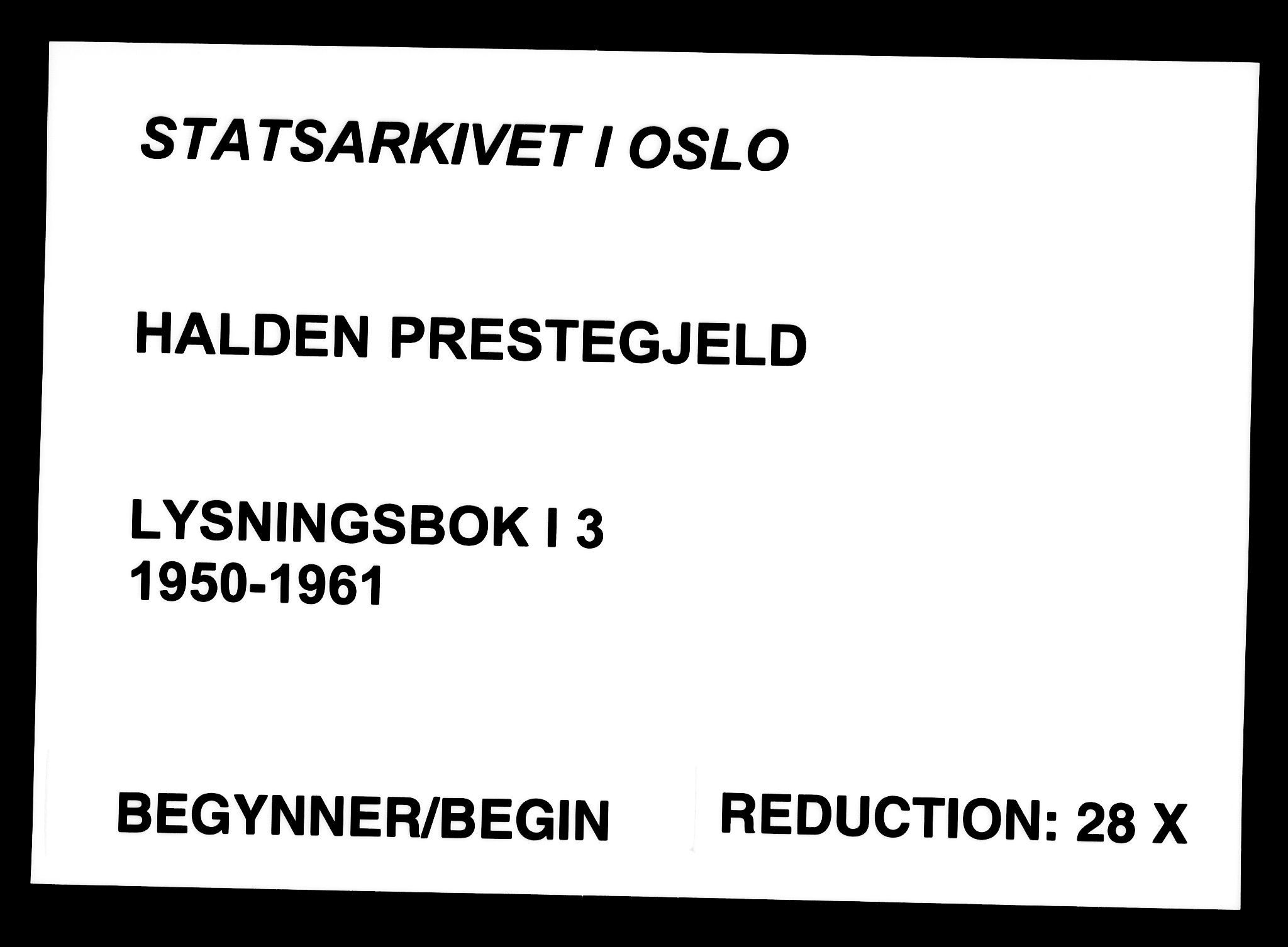 Halden prestekontor Kirkebøker, SAO/A-10909/H/Ha/L0003: Banns register no. I 3, 1950-1961