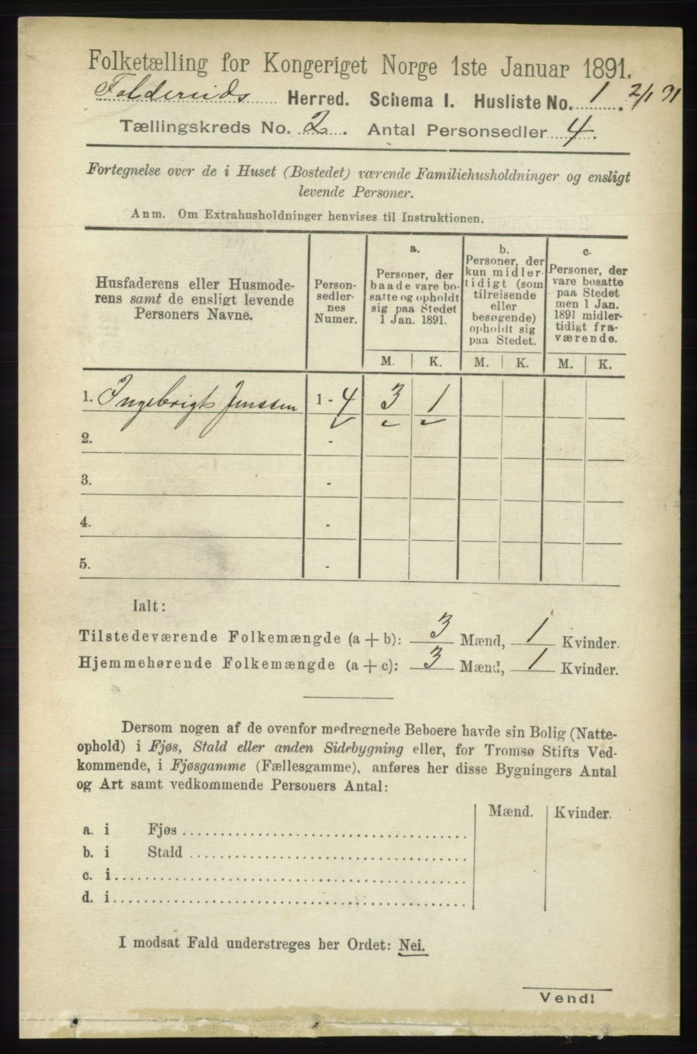 RA, 1891 census for 1753 Foldereid, 1891, p. 794