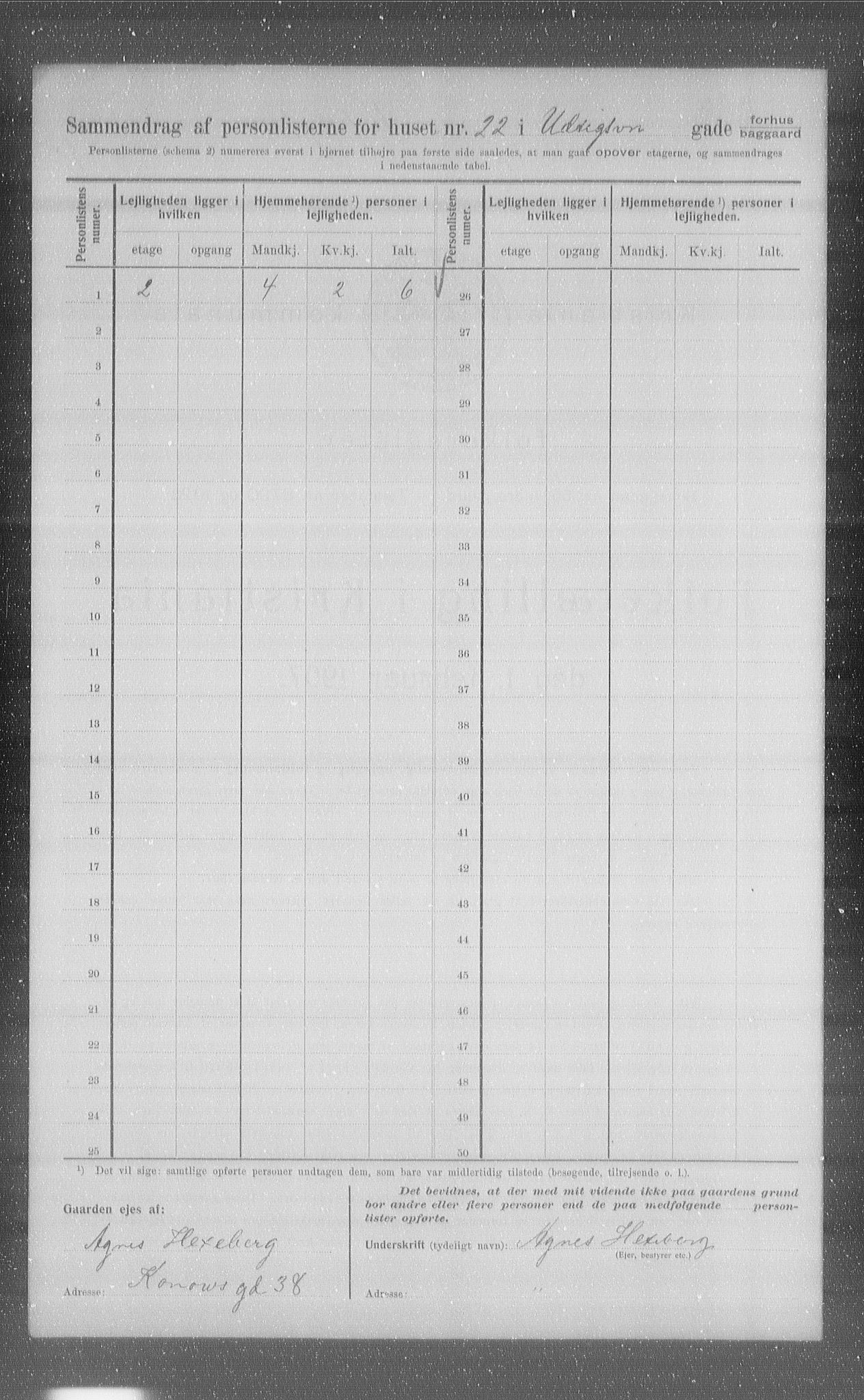 OBA, Municipal Census 1907 for Kristiania, 1907, p. 61738