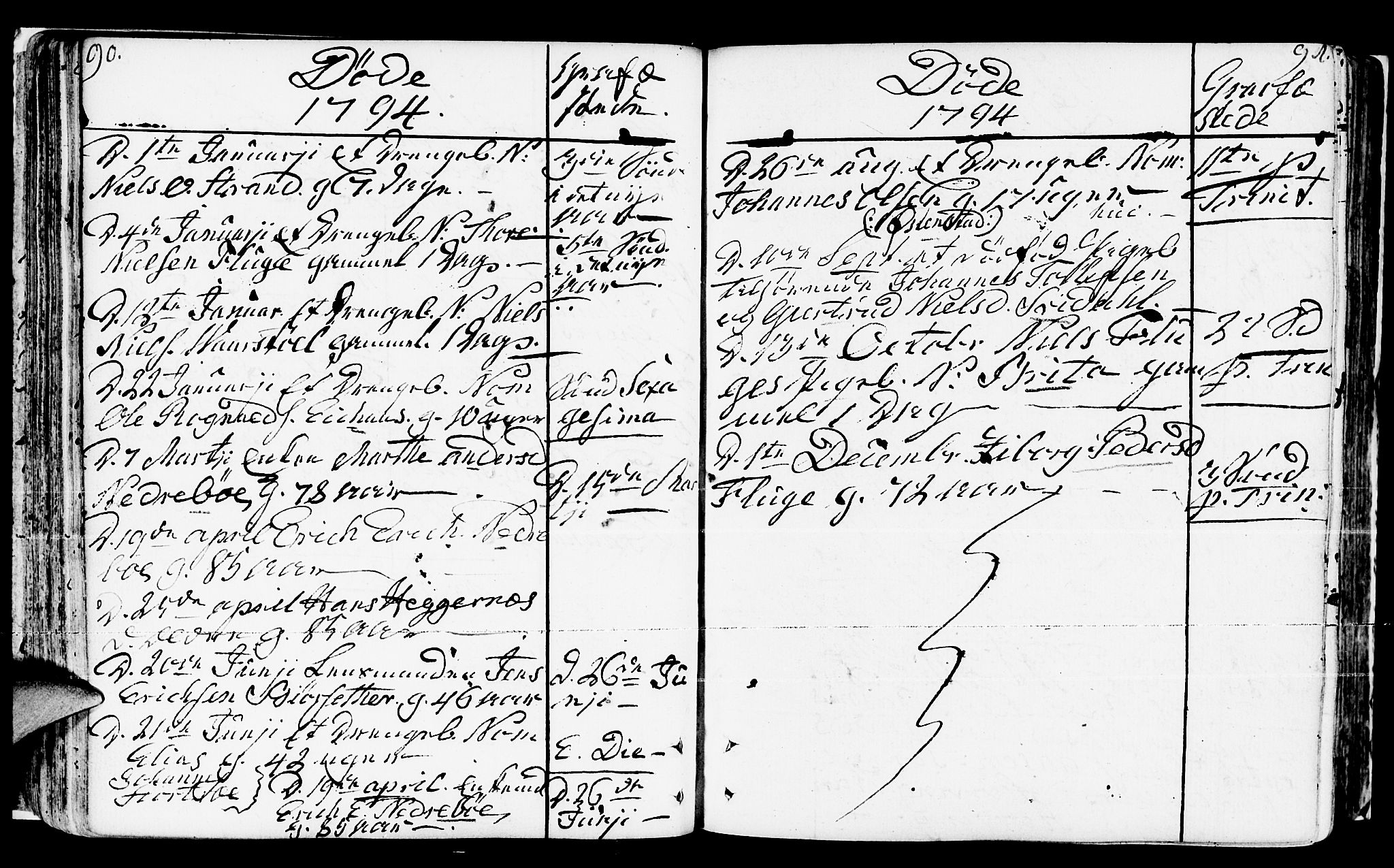 Jølster sokneprestembete, AV/SAB-A-80701/H/Haa/Haaa/L0005: Parish register (official) no. A 5, 1790-1821, p. 90-91