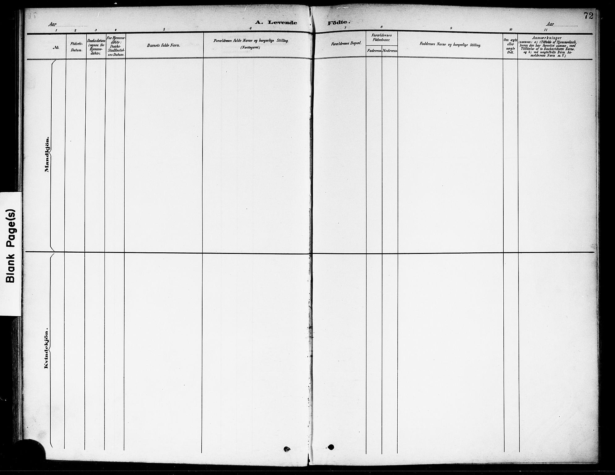 Fet prestekontor Kirkebøker, AV/SAO-A-10370a/F/Fa/L0015: Parish register (official) no. I 15, 1892-1904, p. 72