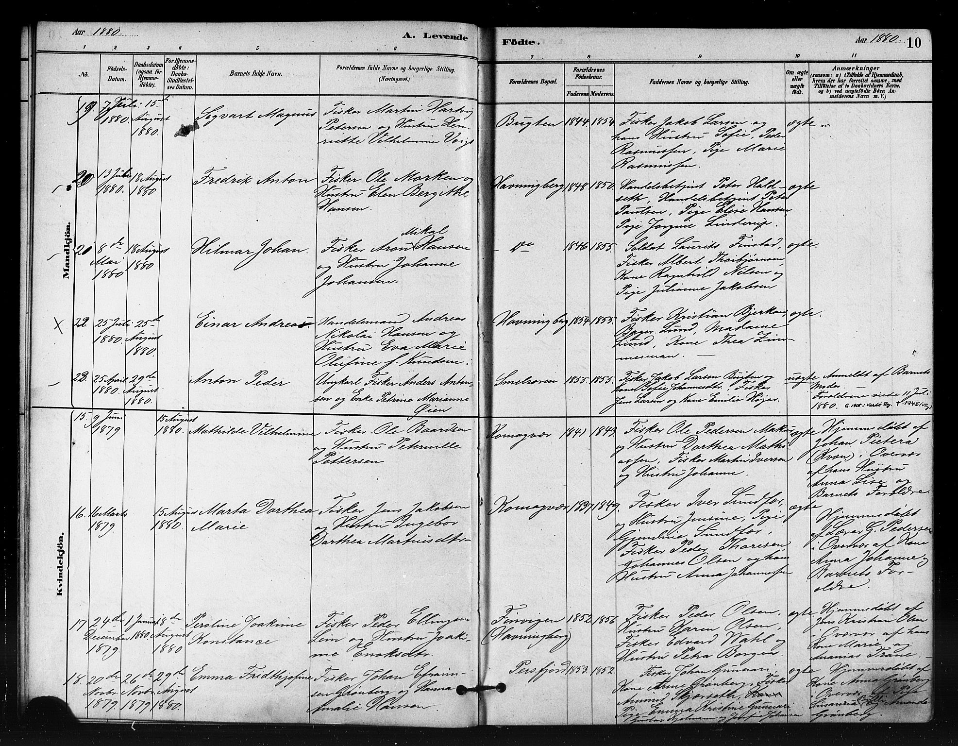 Vardø sokneprestkontor, SATØ/S-1332/H/Ha/L0008kirke: Parish register (official) no. 8, 1879-1887, p. 10