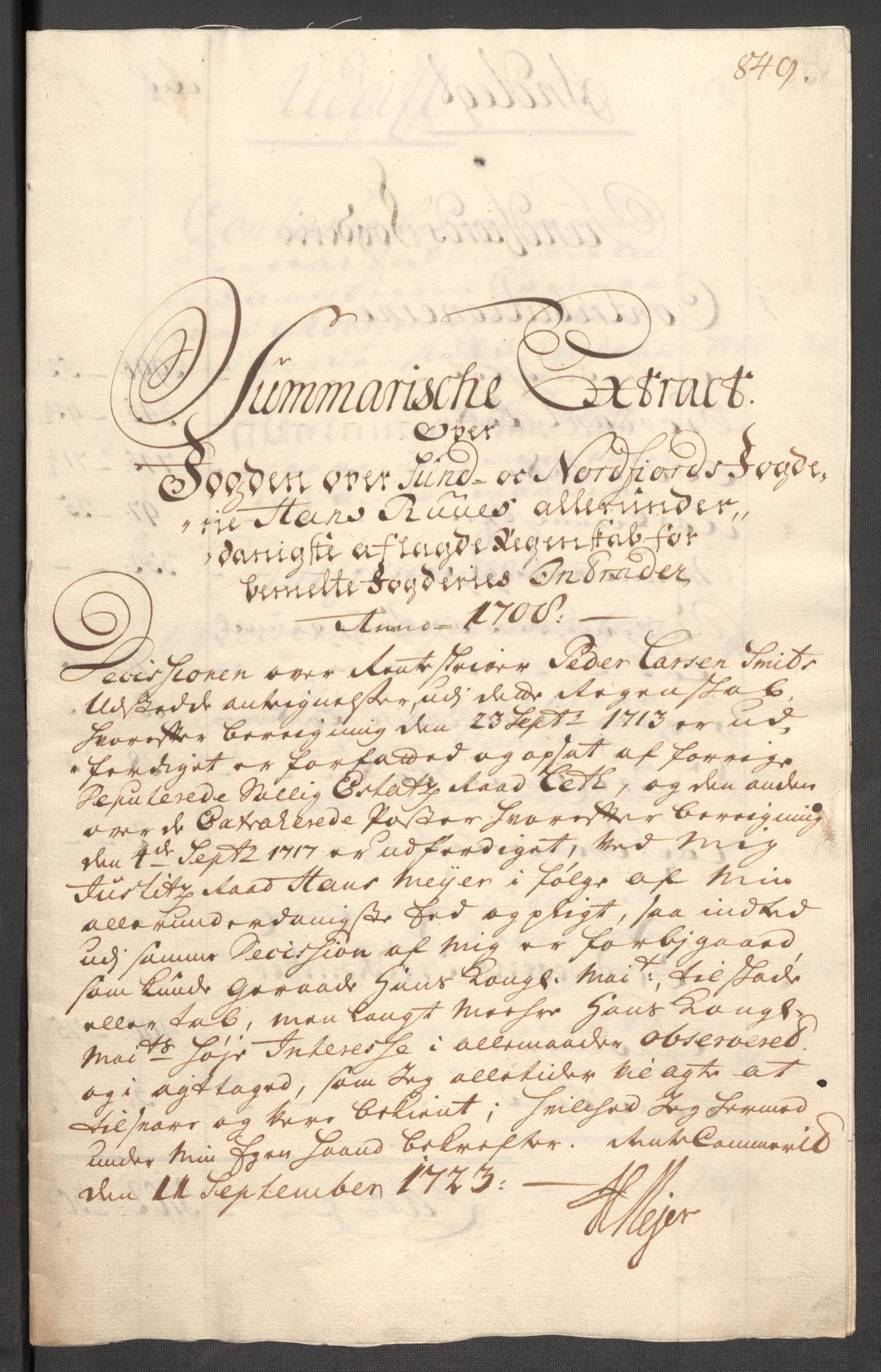 Rentekammeret inntil 1814, Reviderte regnskaper, Fogderegnskap, RA/EA-4092/R53/L3431: Fogderegnskap Sunn- og Nordfjord, 1708, p. 21