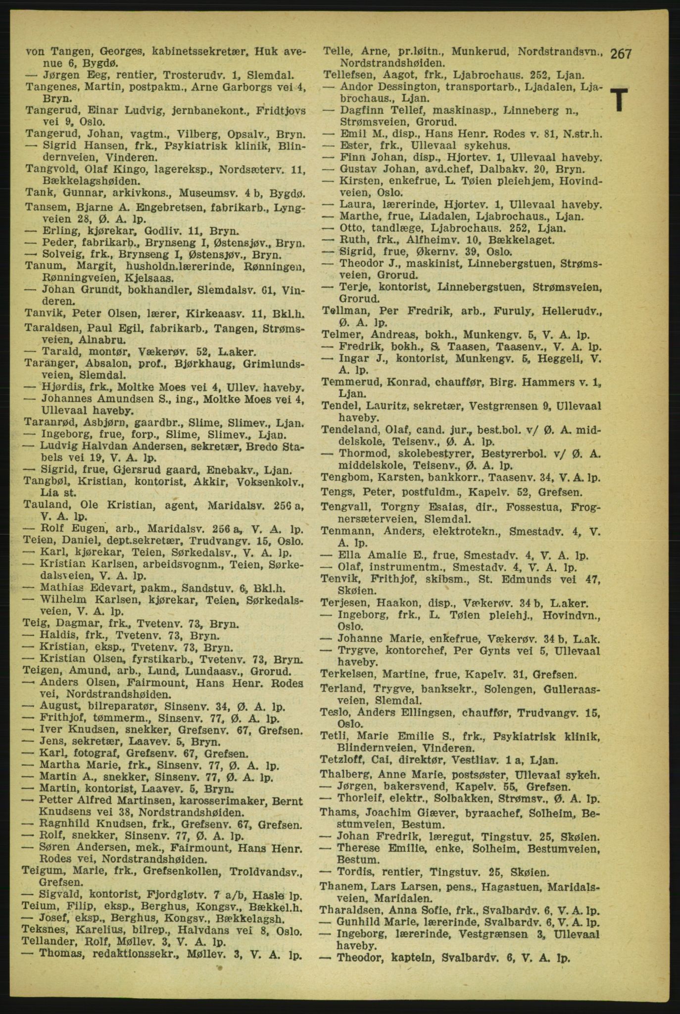 Aker adressebok/adressekalender, PUBL/001/A/004: Aker adressebok, 1929, p. 267
