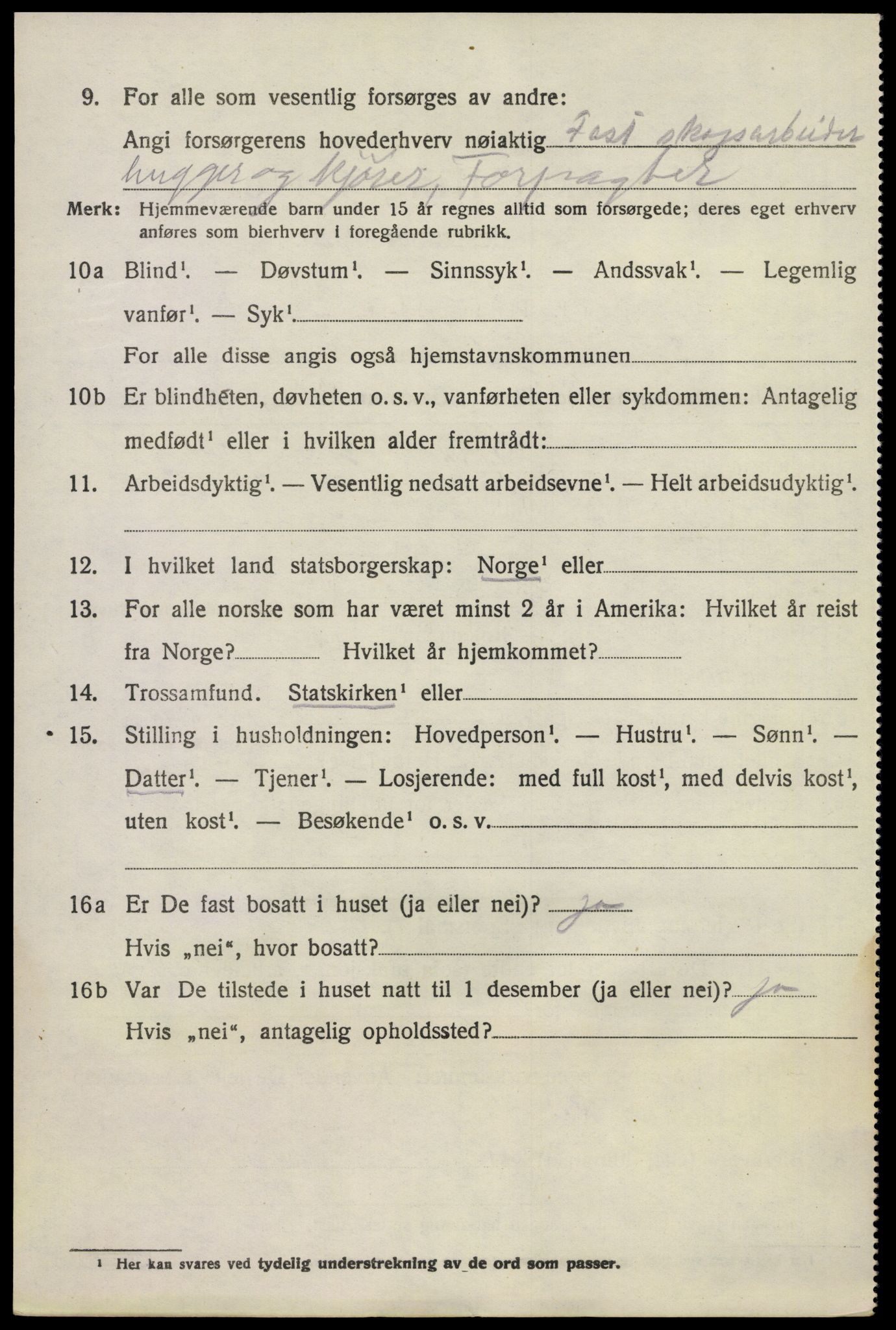 SAKO, 1920 census for Gransherad, 1920, p. 3125