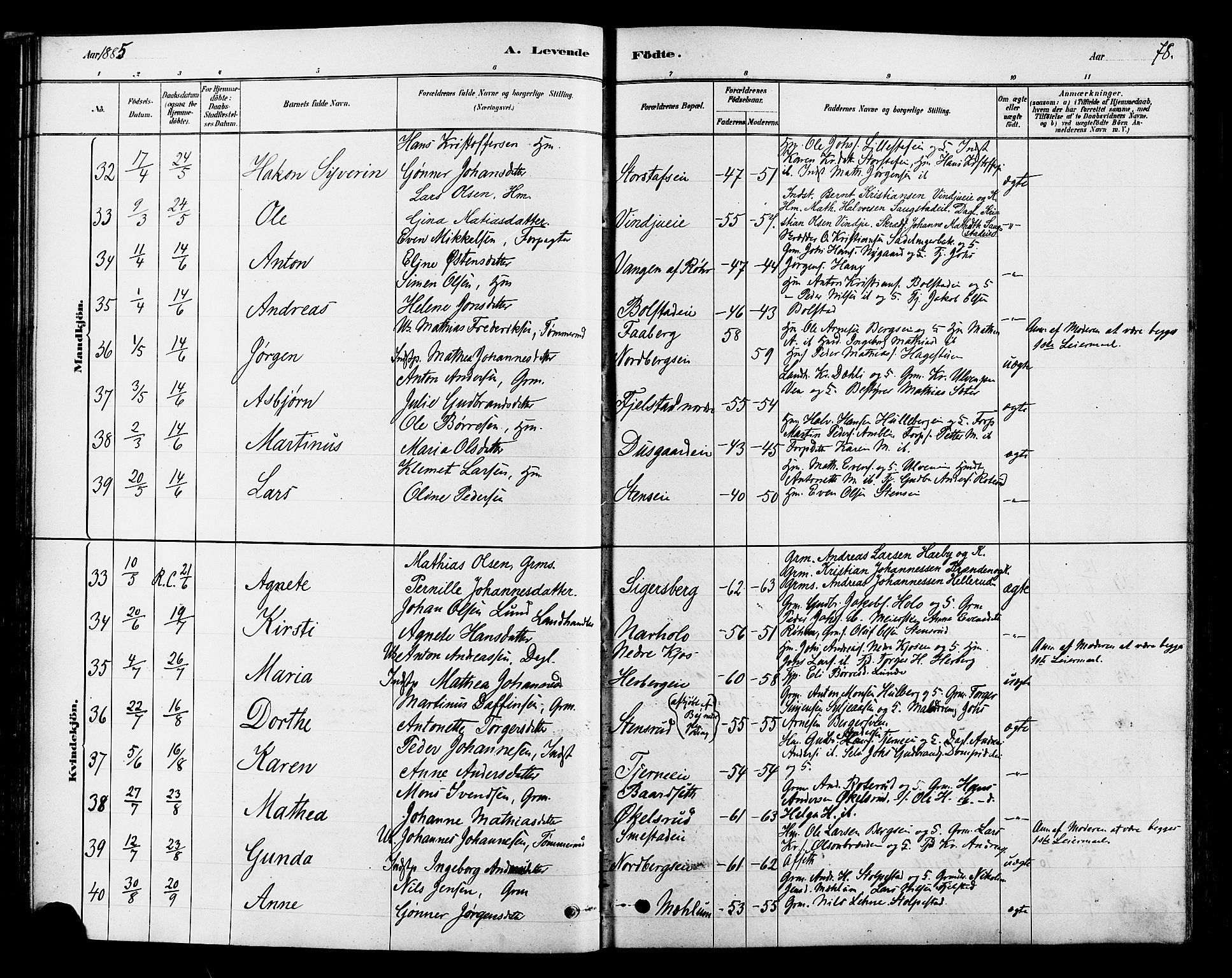 Ringsaker prestekontor, AV/SAH-PREST-014/L/La/L0009: Parish register (copy) no. 9, 1879-1890, p. 78