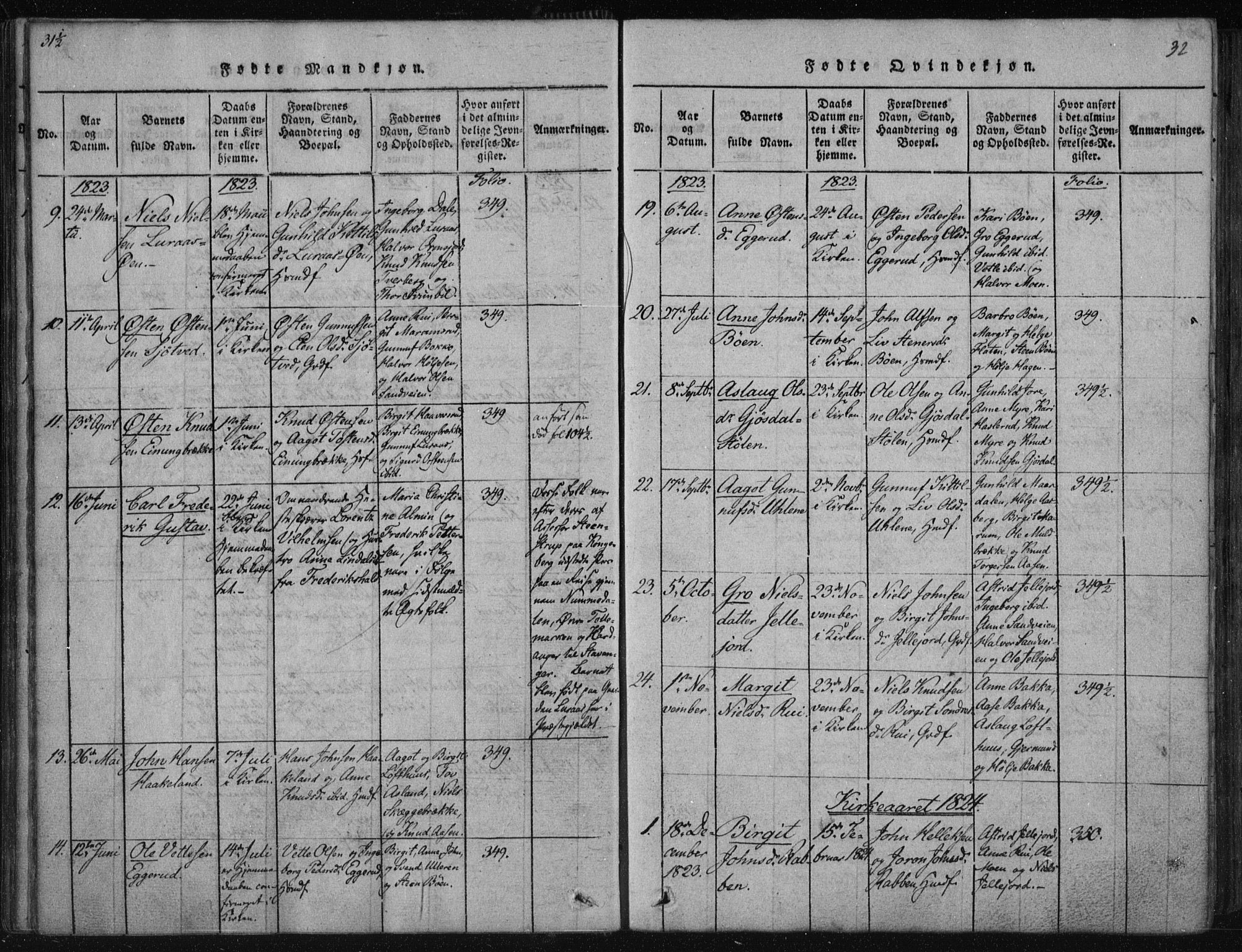Tinn kirkebøker, SAKO/A-308/F/Fa/L0004: Parish register (official) no. I 4, 1815-1843, p. 31b-32a
