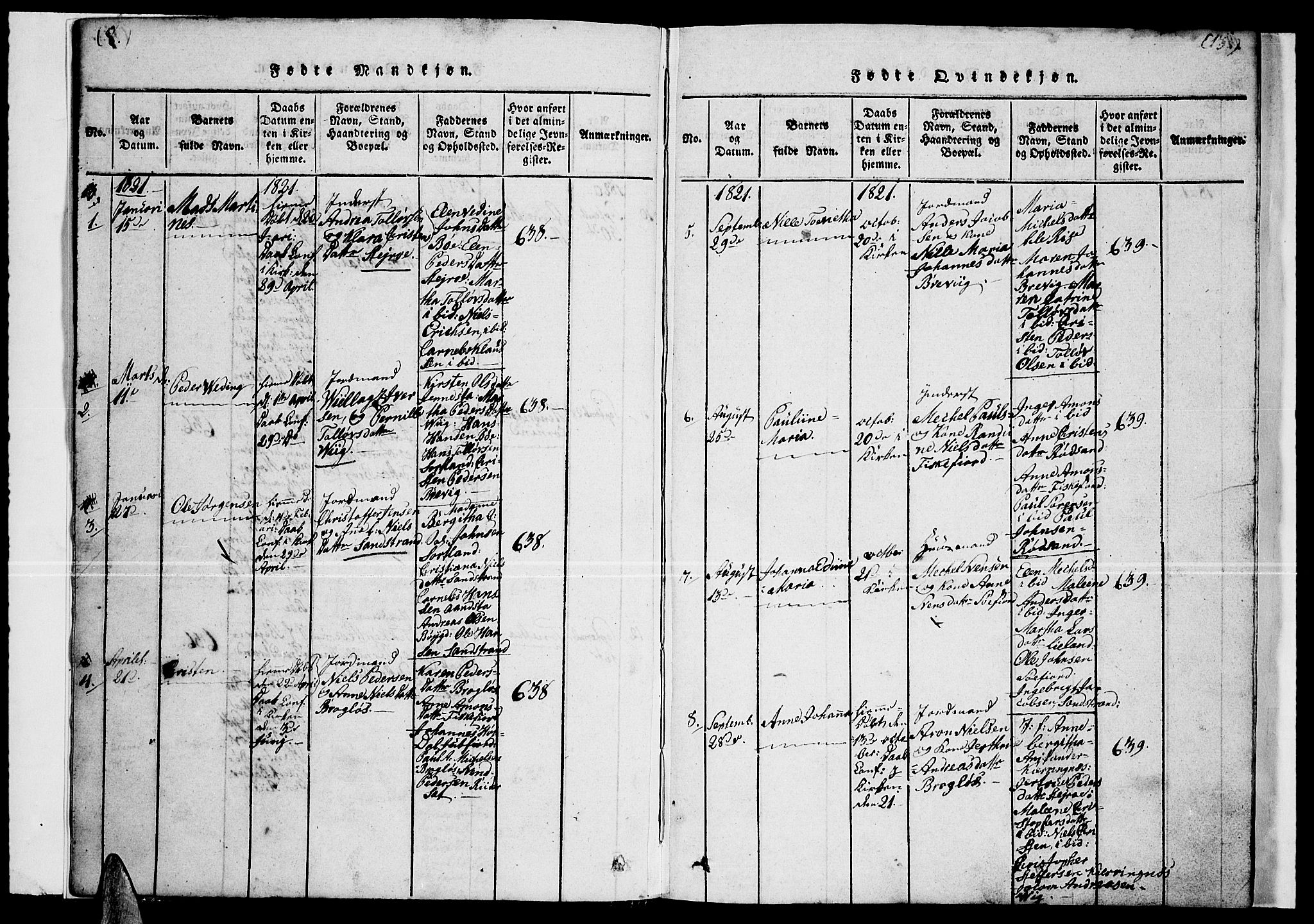 Ministerialprotokoller, klokkerbøker og fødselsregistre - Nordland, SAT/A-1459/888/L1263: Parish register (copy) no. 888C02 /1, 1820-1850, p. 8-9