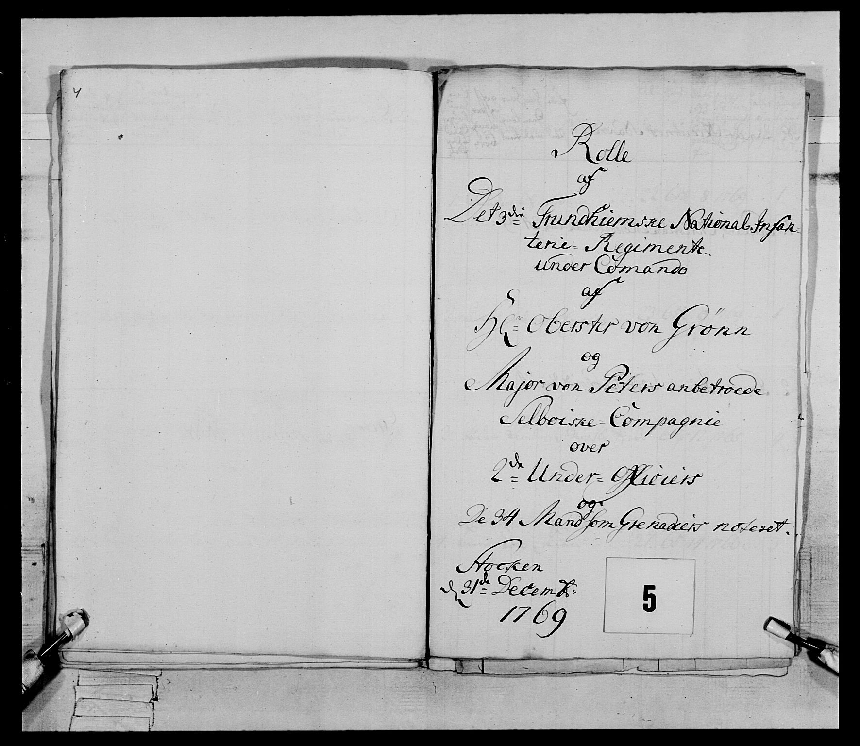 Generalitets- og kommissariatskollegiet, Det kongelige norske kommissariatskollegium, RA/EA-5420/E/Eh/L0084: 3. Trondheimske nasjonale infanteriregiment, 1769-1773, p. 27