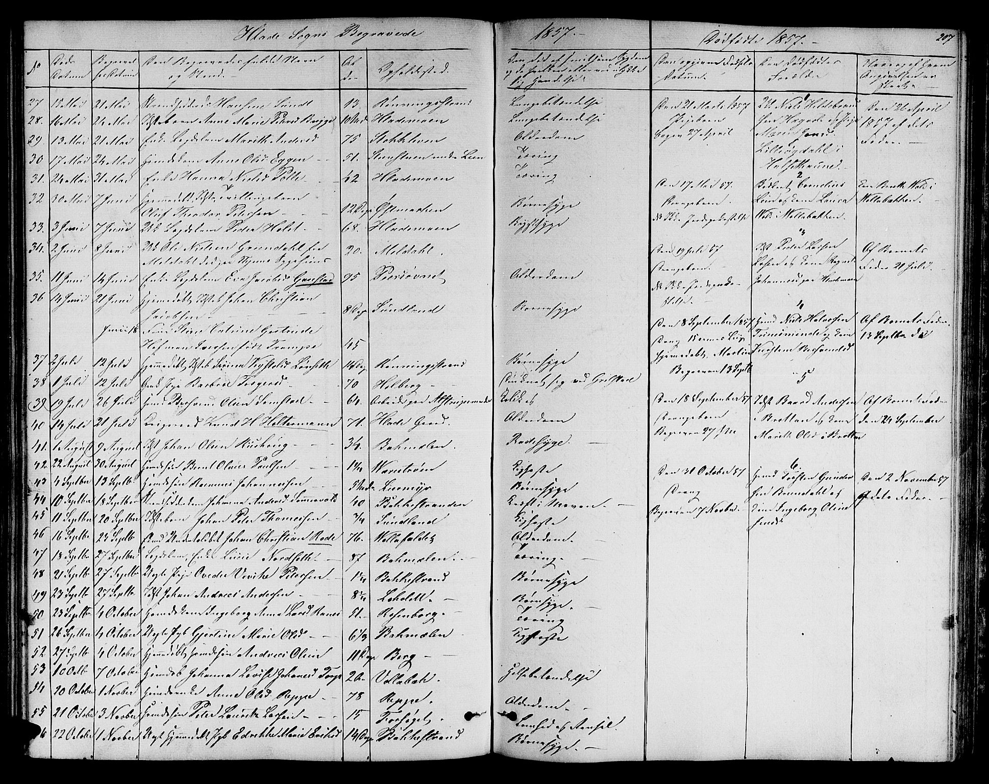 Ministerialprotokoller, klokkerbøker og fødselsregistre - Sør-Trøndelag, AV/SAT-A-1456/606/L0310: Parish register (copy) no. 606C06, 1850-1859, p. 207