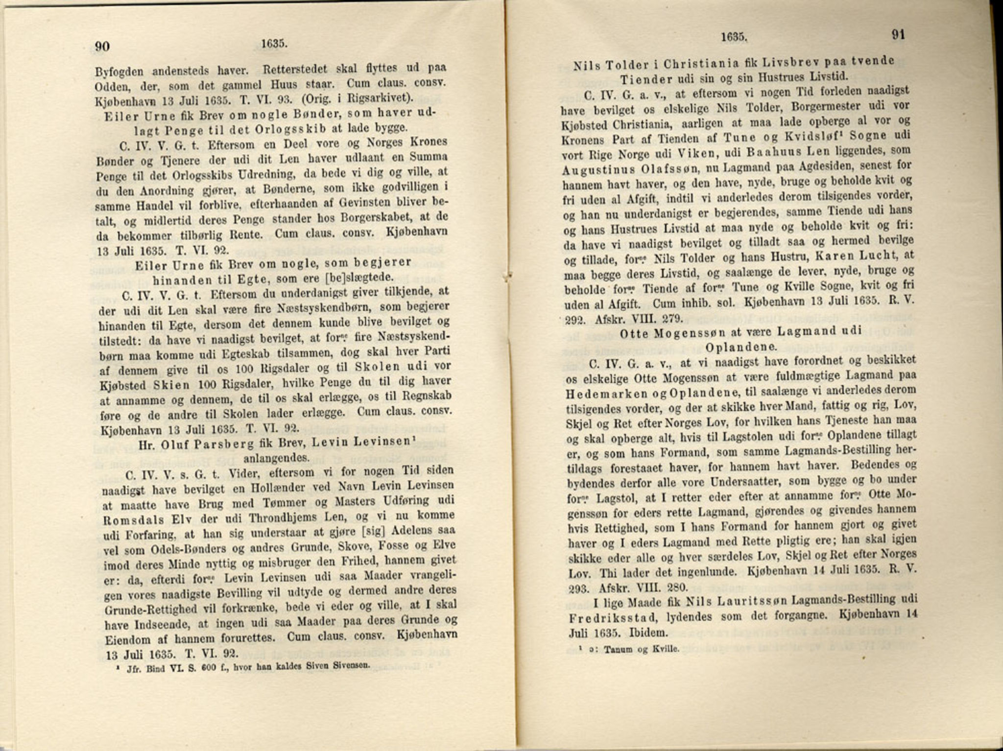 Publikasjoner utgitt av Det Norske Historiske Kildeskriftfond, PUBL/-/-/-: Norske Rigs-Registranter, bind 7, 1635-1640, p. 90-91