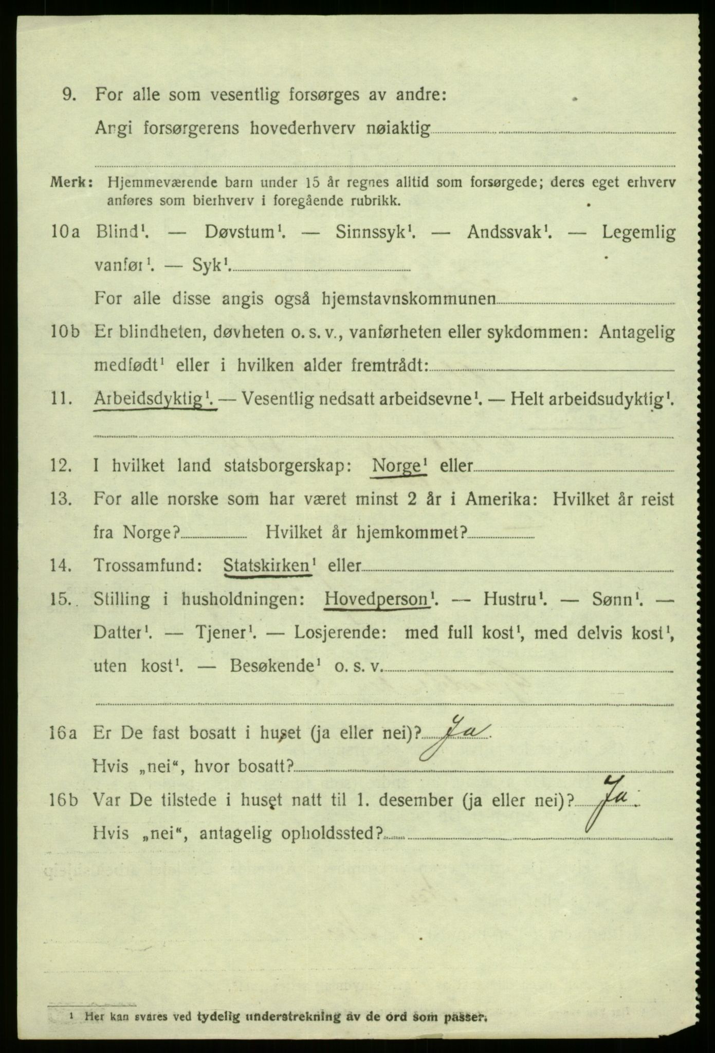 SAB, 1920 census for Hafslo, 1920, p. 1151