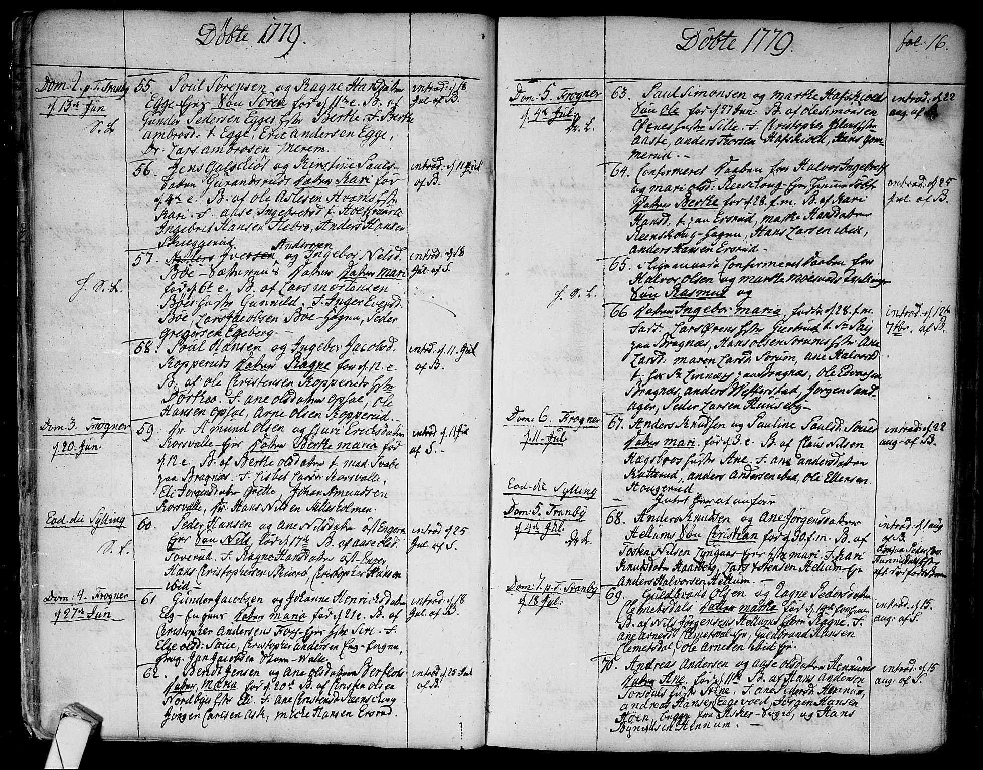 Lier kirkebøker, SAKO/A-230/F/Fa/L0006: Parish register (official) no. I 6, 1777-1794, p. 16