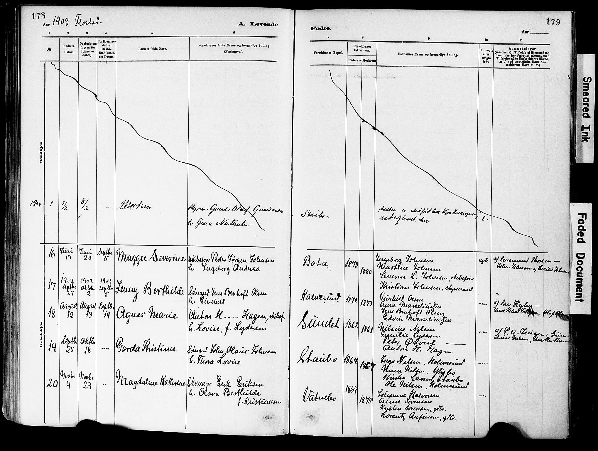 Dypvåg sokneprestkontor, AV/SAK-1111-0007/F/Fa/Fab/L0001: Parish register (official) no. A 1, 1885-1912, p. 178-179