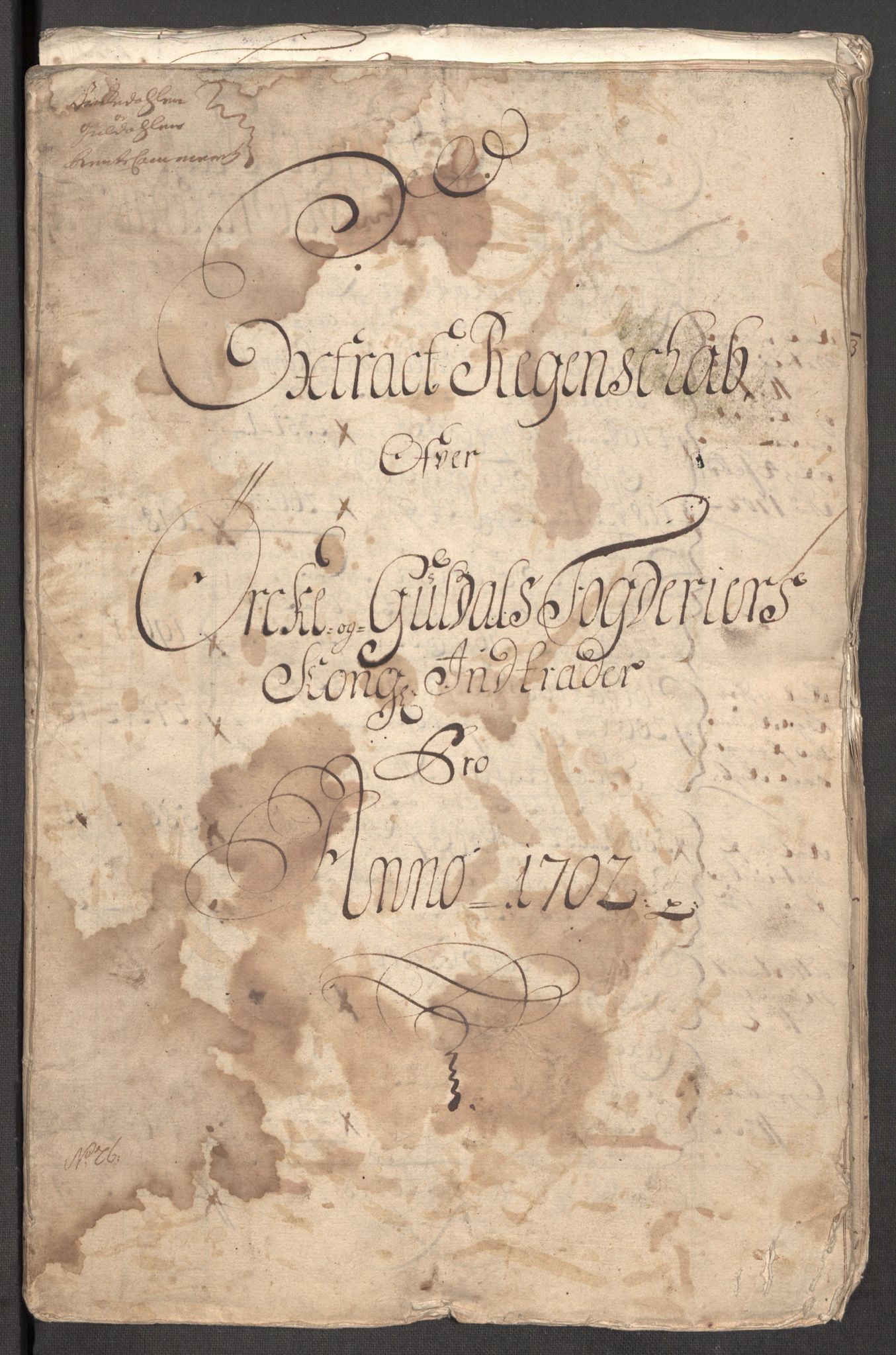 Rentekammeret inntil 1814, Reviderte regnskaper, Fogderegnskap, RA/EA-4092/R60/L3952: Fogderegnskap Orkdal og Gauldal, 1702, p. 3