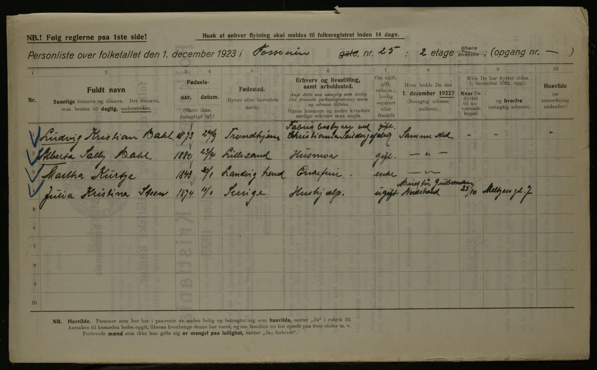 OBA, Municipal Census 1923 for Kristiania, 1923, p. 28386