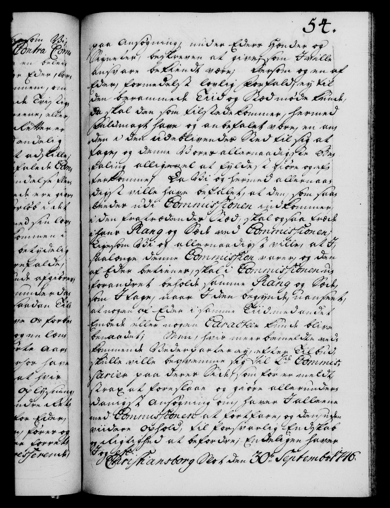 Danske Kanselli 1572-1799, AV/RA-EA-3023/F/Fc/Fca/Fcab/L0031: Norske tegnelser, 1746-1748, p. 54a