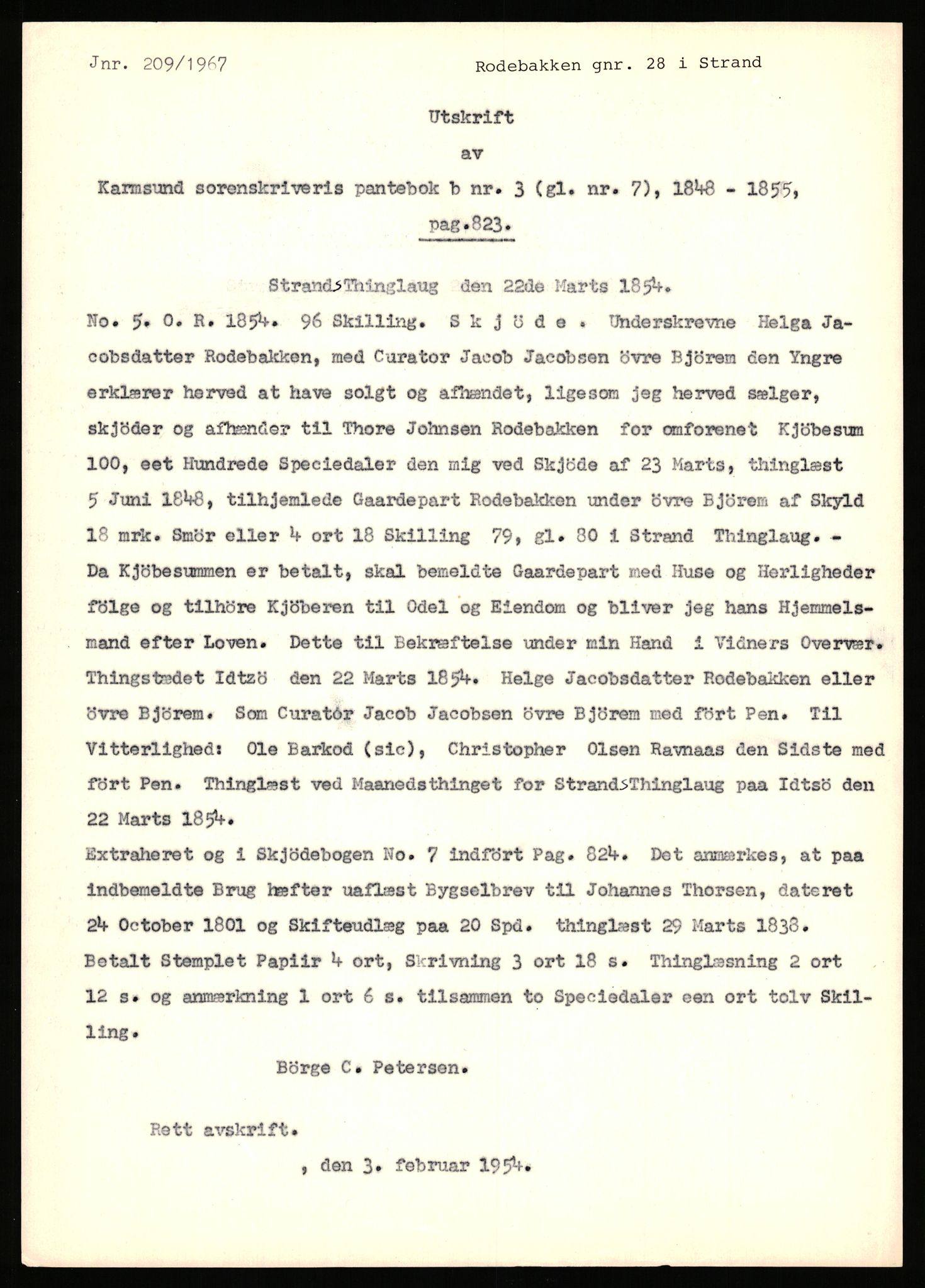 Statsarkivet i Stavanger, SAST/A-101971/03/Y/Yj/L0069: Avskrifter sortert etter gårdsnavn: Riske - Rosland store, 1750-1930, p. 406