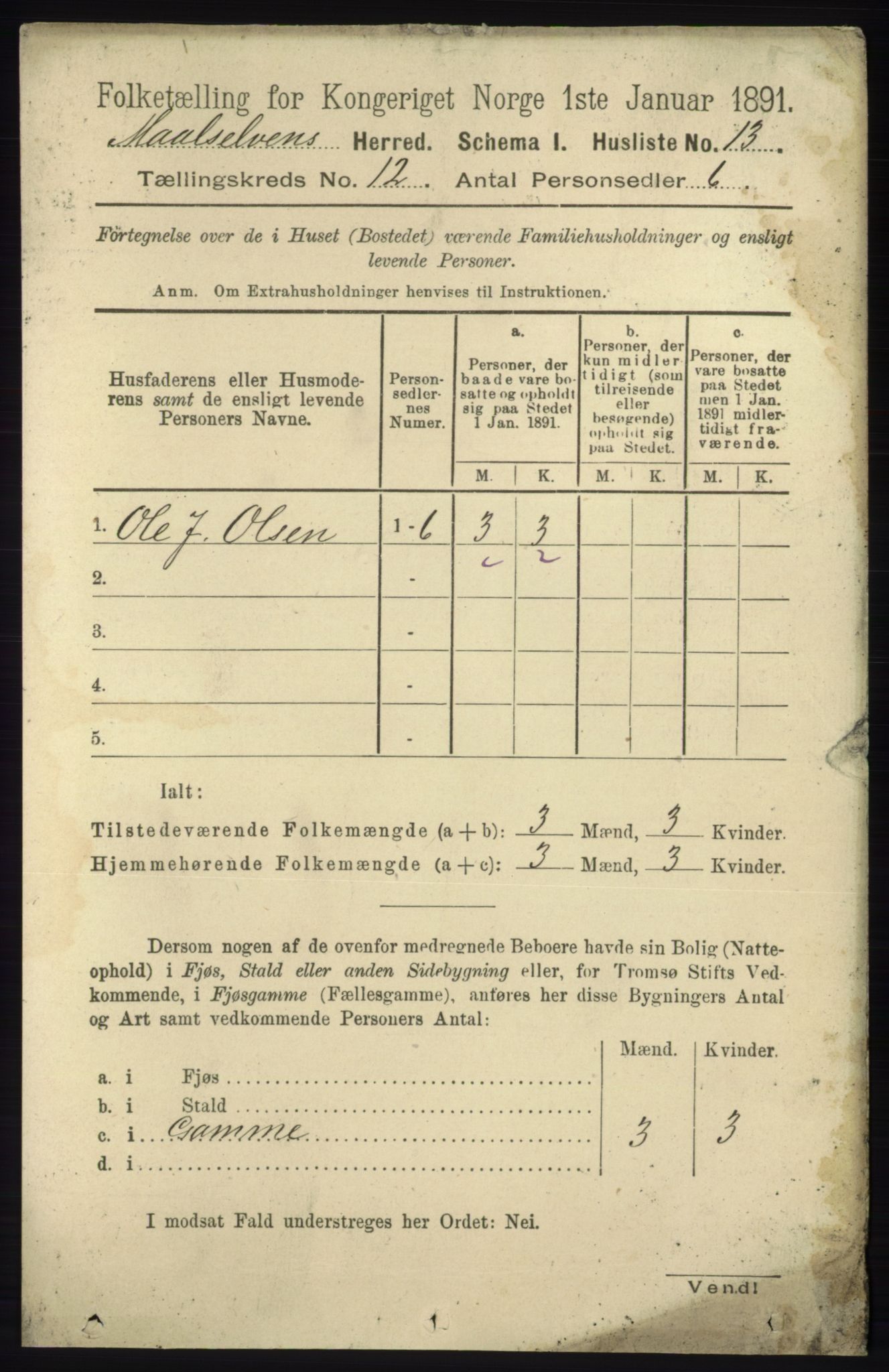 RA, 1891 census for 1924 Målselv, 1891, p. 3773