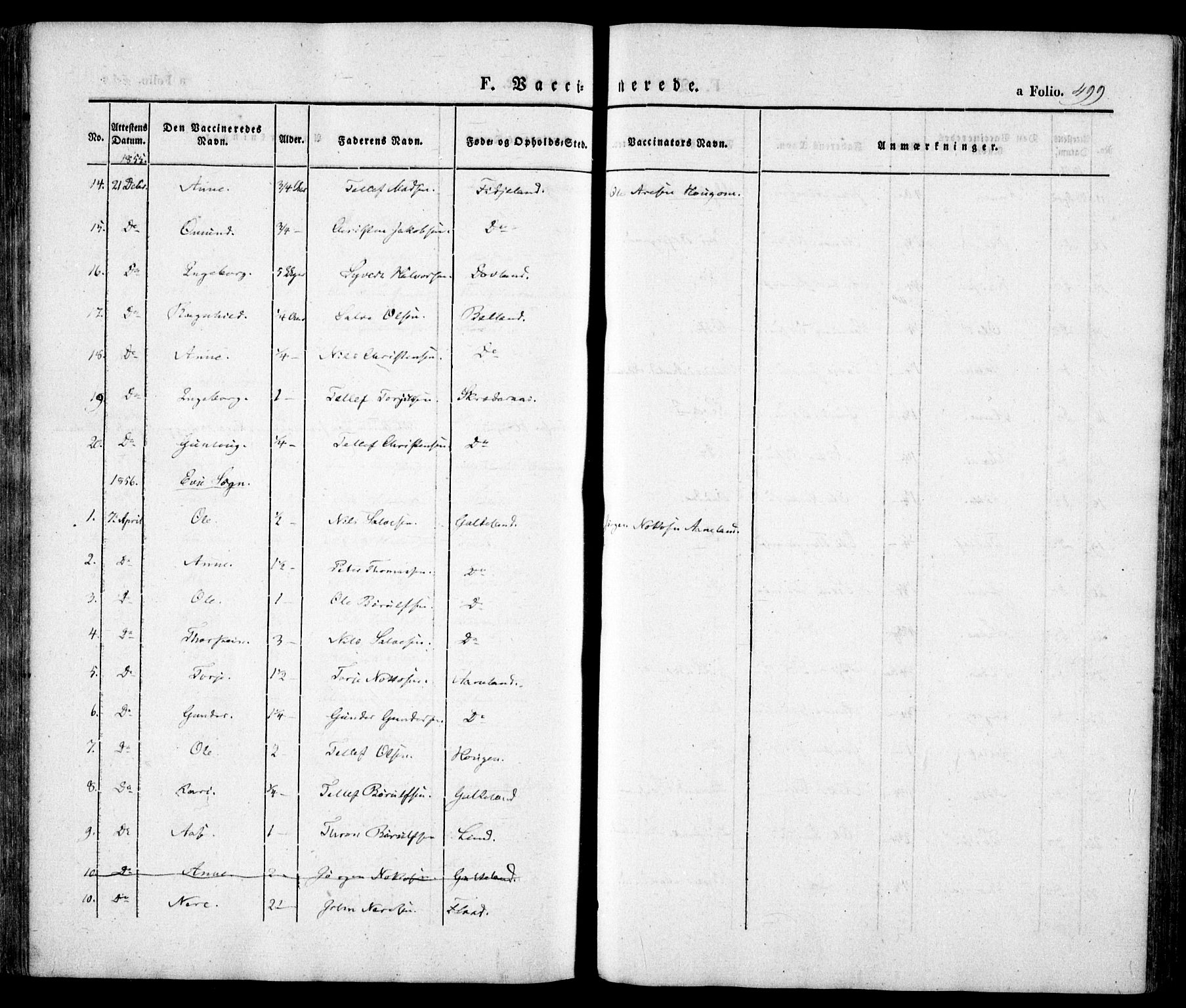 Evje sokneprestkontor, SAK/1111-0008/F/Fa/Faa/L0005: Parish register (official) no. A 5, 1843-1865, p. 499