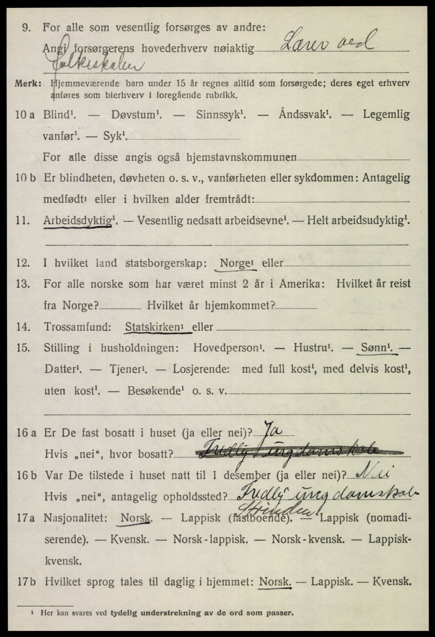 SAT, 1920 census for Leksvik, 1920, p. 3671