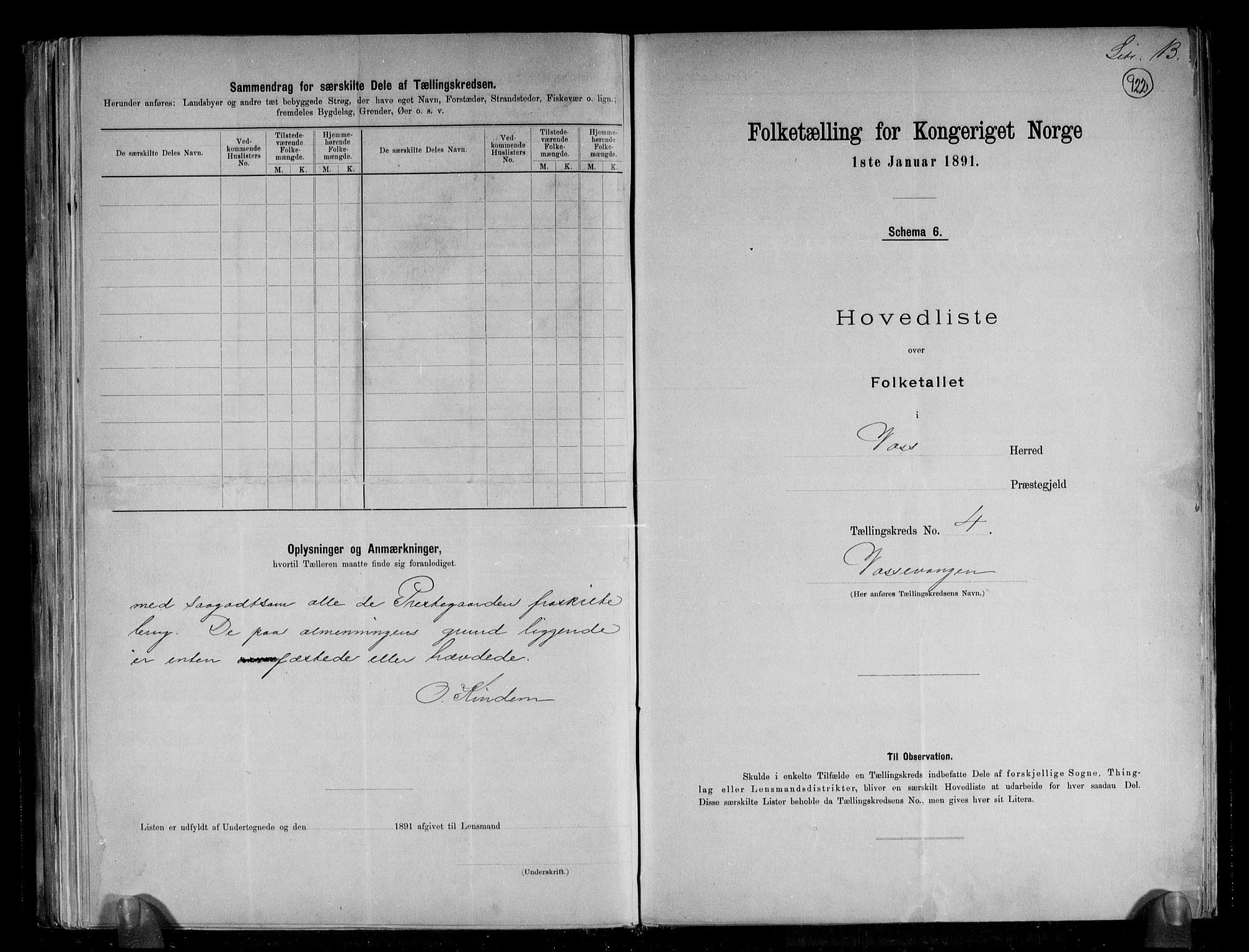 RA, 1891 census for 1235 Voss, 1891, p. 14