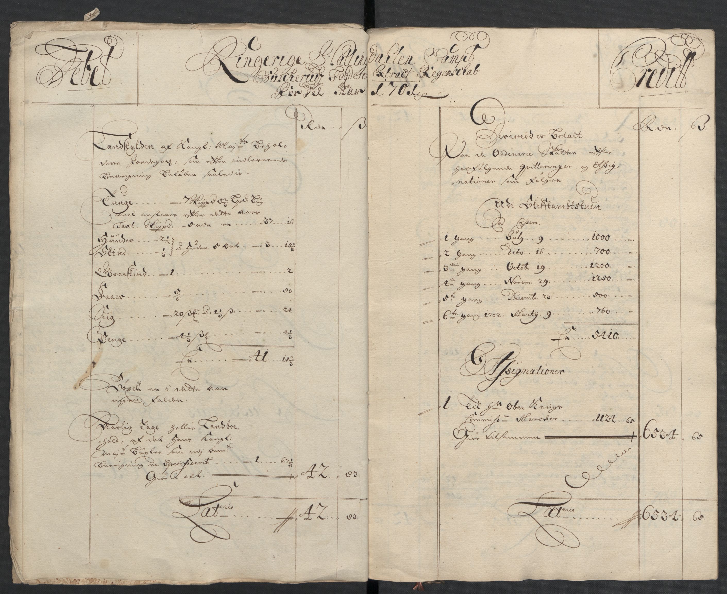 Rentekammeret inntil 1814, Reviderte regnskaper, Fogderegnskap, AV/RA-EA-4092/R22/L1458: Fogderegnskap Ringerike, Hallingdal og Buskerud, 1701, p. 10