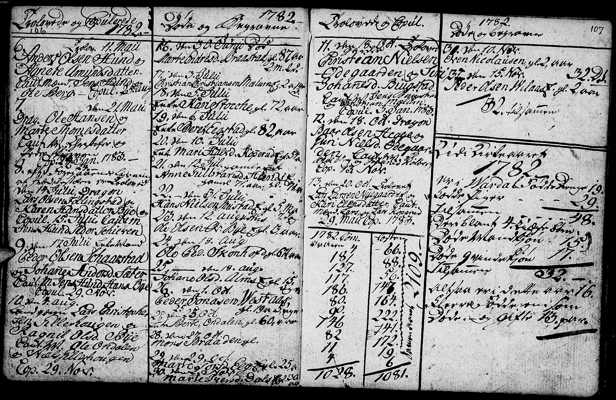 Vardal prestekontor, SAH/PREST-100/H/Ha/Hab/L0001: Parish register (copy) no. 1, 1771-1790, p. 106-107