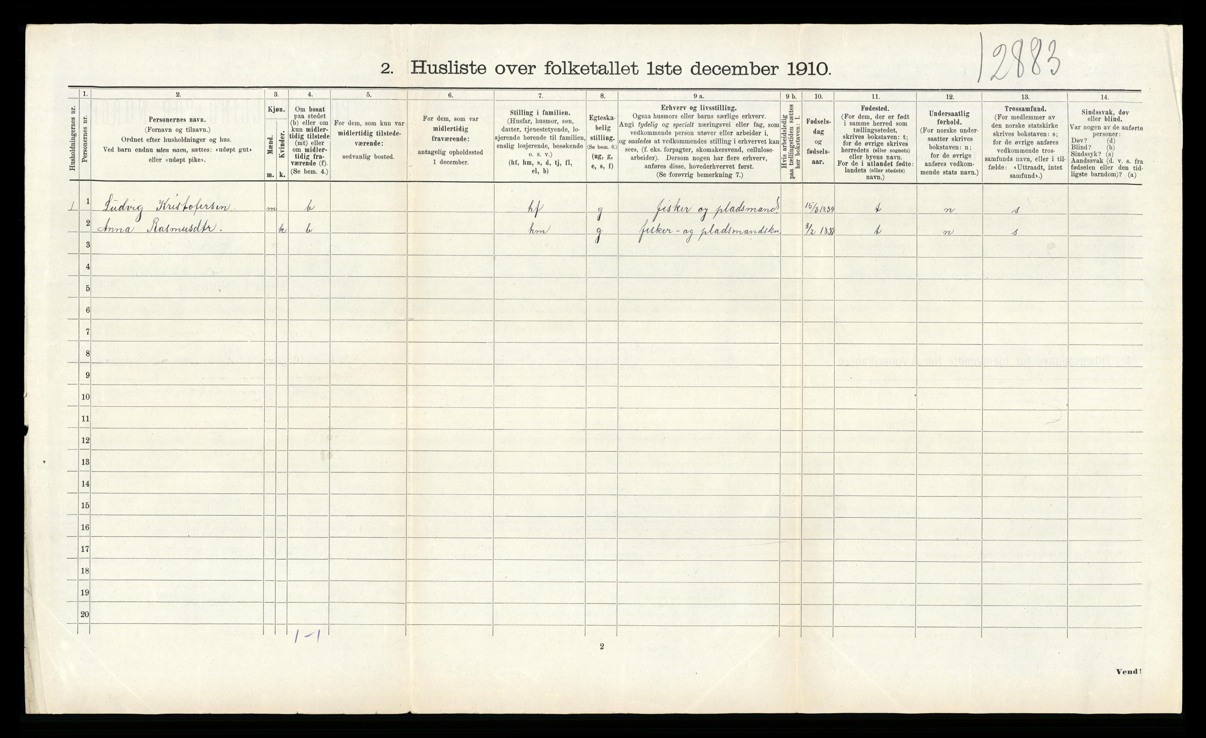 RA, 1910 census for Askøy, 1910, p. 733