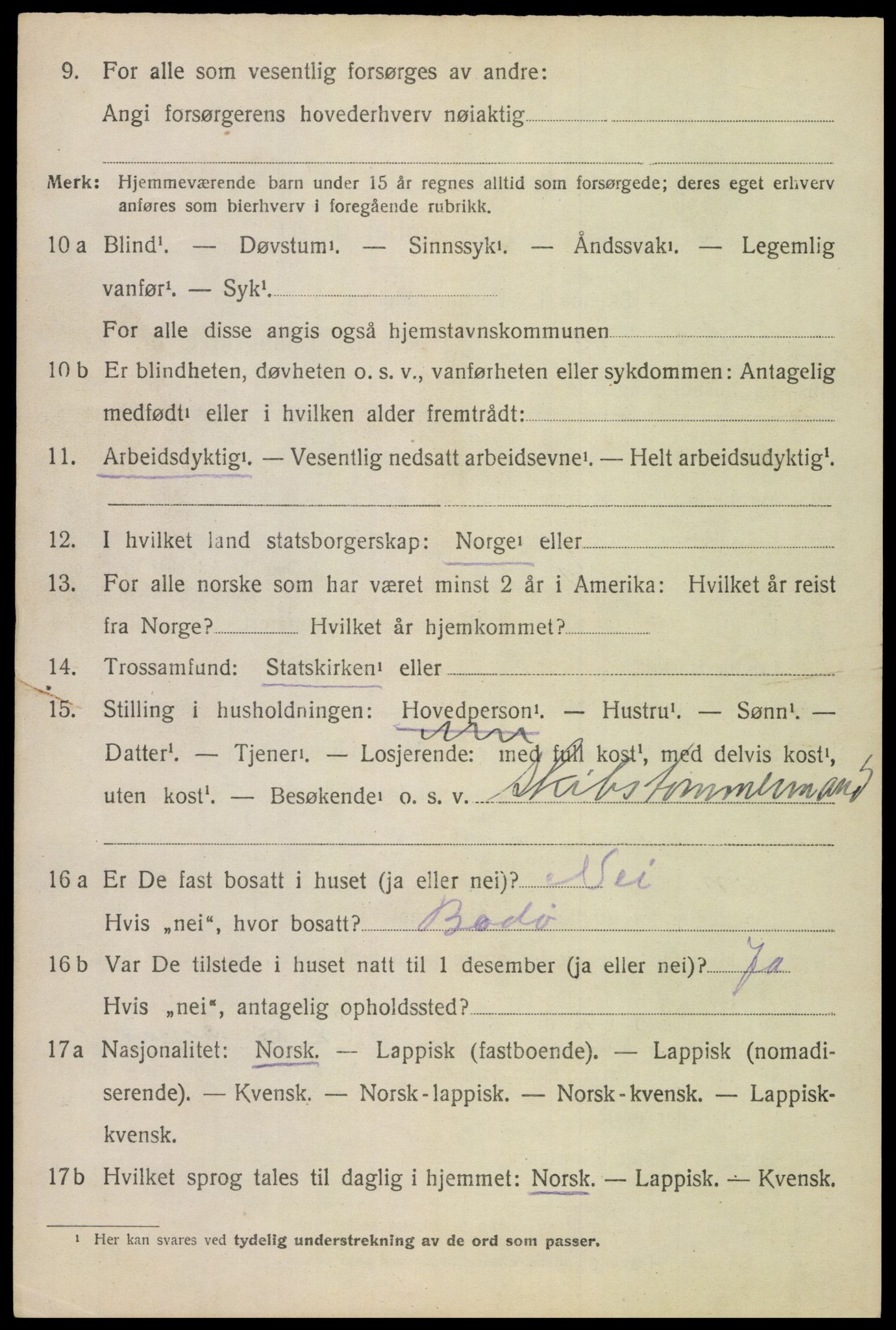 SAT, 1920 census for Lødingen, 1920, p. 6434