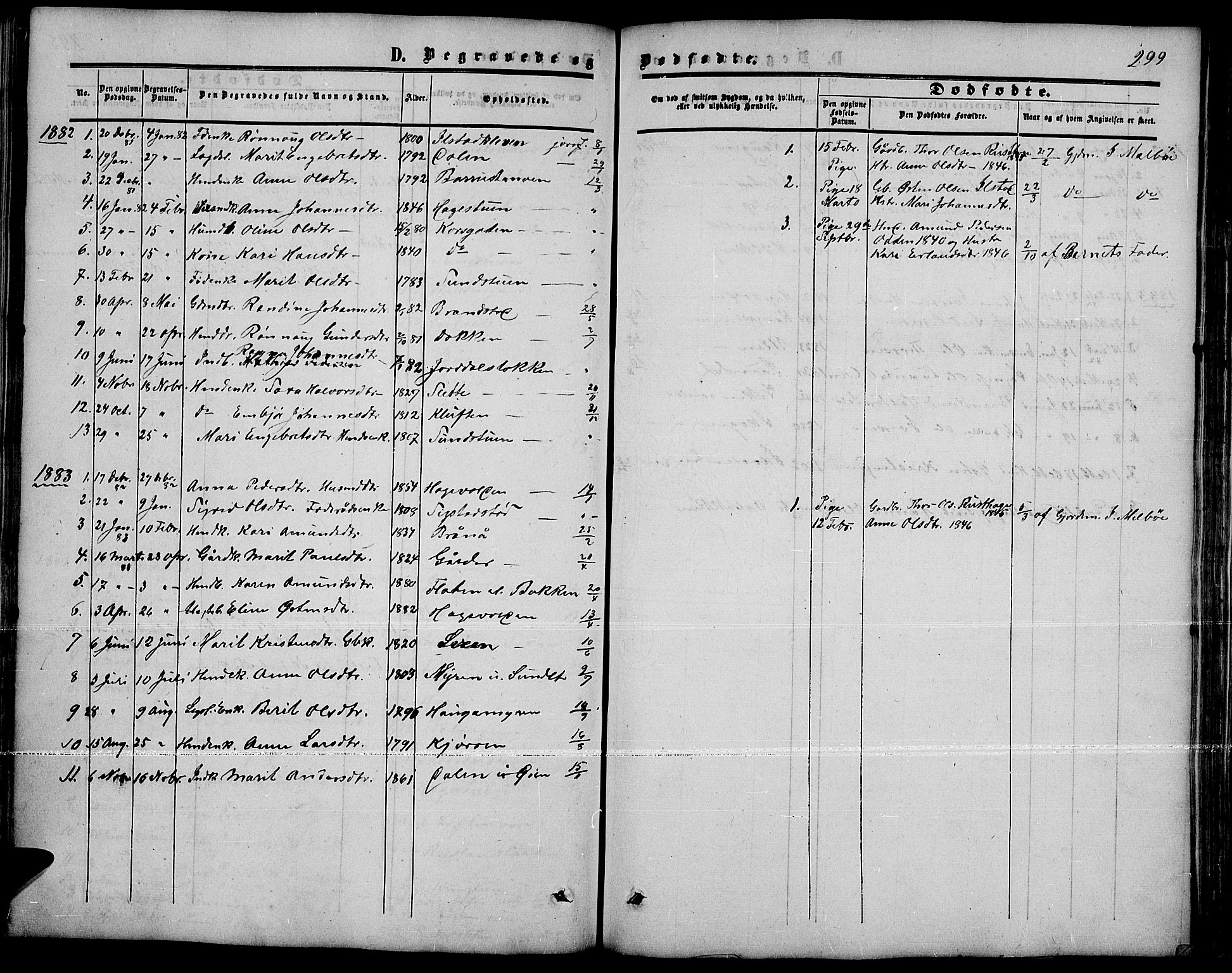 Nord-Fron prestekontor, SAH/PREST-080/H/Ha/Hab/L0001: Parish register (copy) no. 1, 1851-1883, p. 299