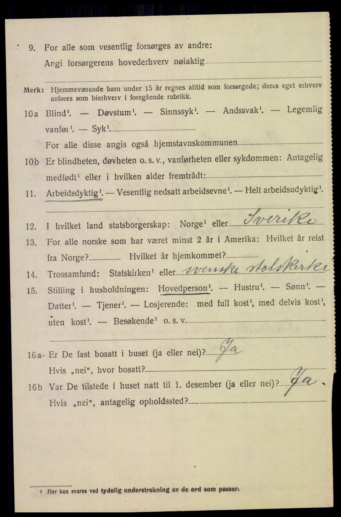 SAK, 1920 census for Vennesla, 1920, p. 4521