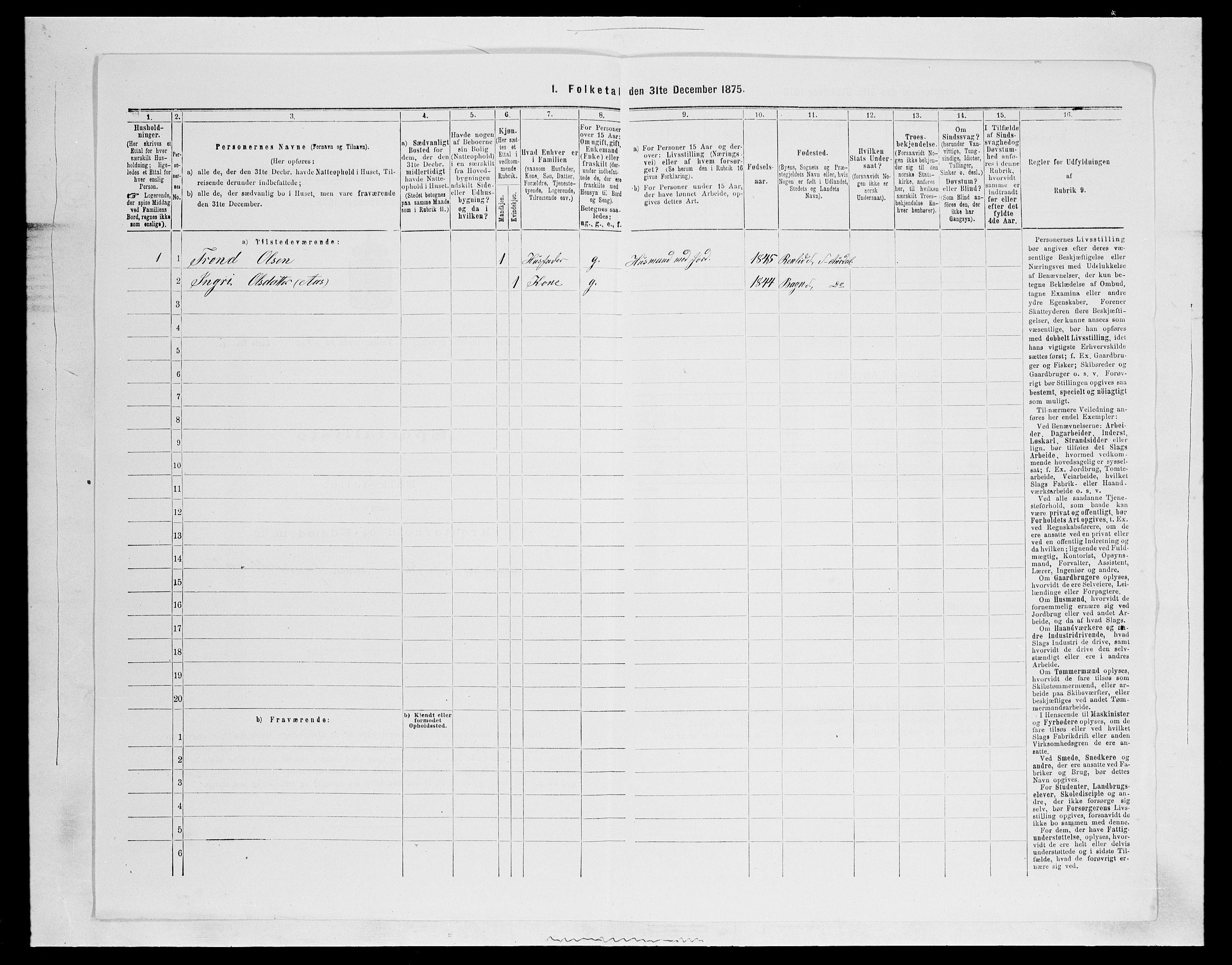 SAH, 1875 census for 0540P Sør-Aurdal, 1875, p. 744