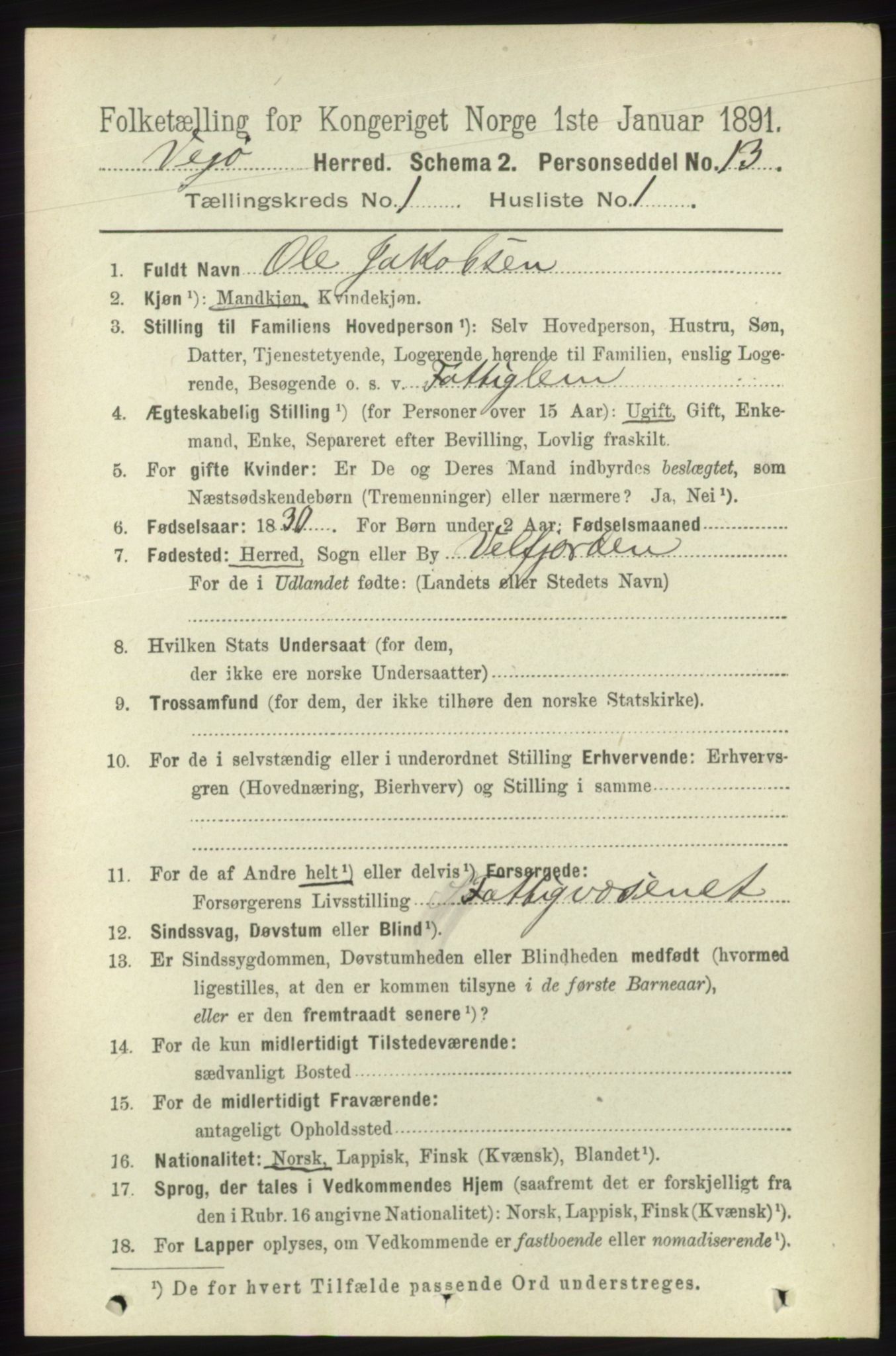 RA, 1891 census for 1815 Vega, 1891, p. 112