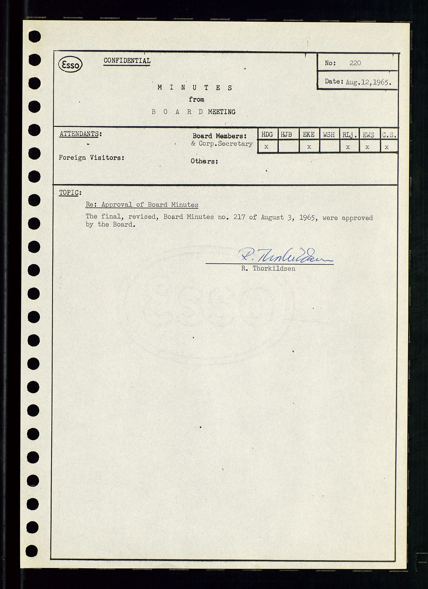 Pa 0982 - Esso Norge A/S, AV/SAST-A-100448/A/Aa/L0002/0001: Den administrerende direksjon Board minutes (styrereferater) / Den administrerende direksjon Board minutes (styrereferater), 1965, p. 70