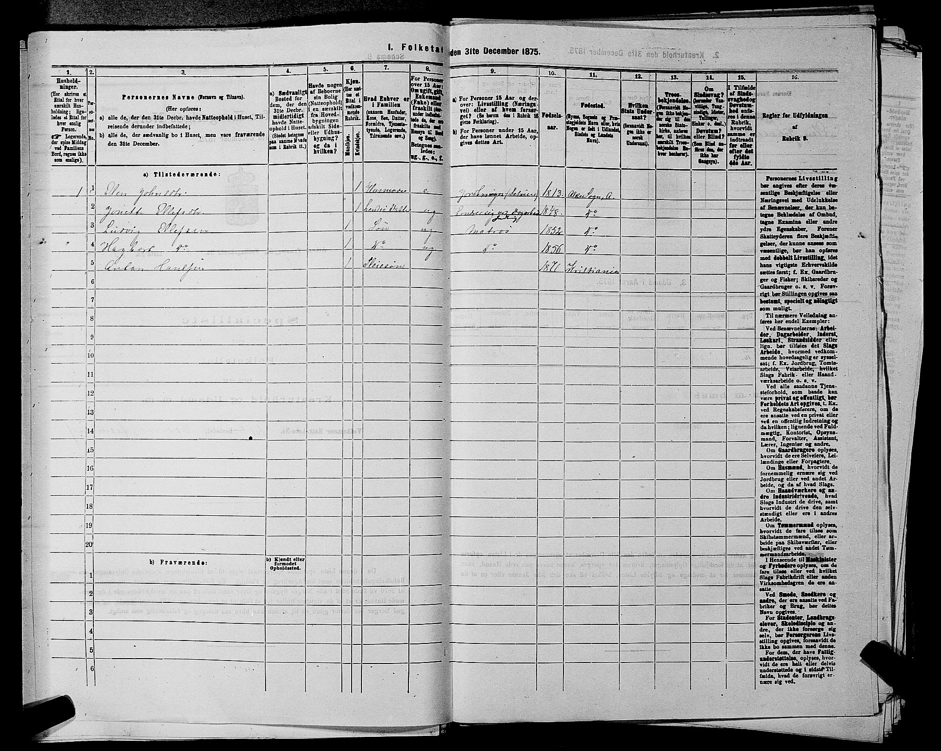 RA, 1875 census for 0220P Asker, 1875, p. 770