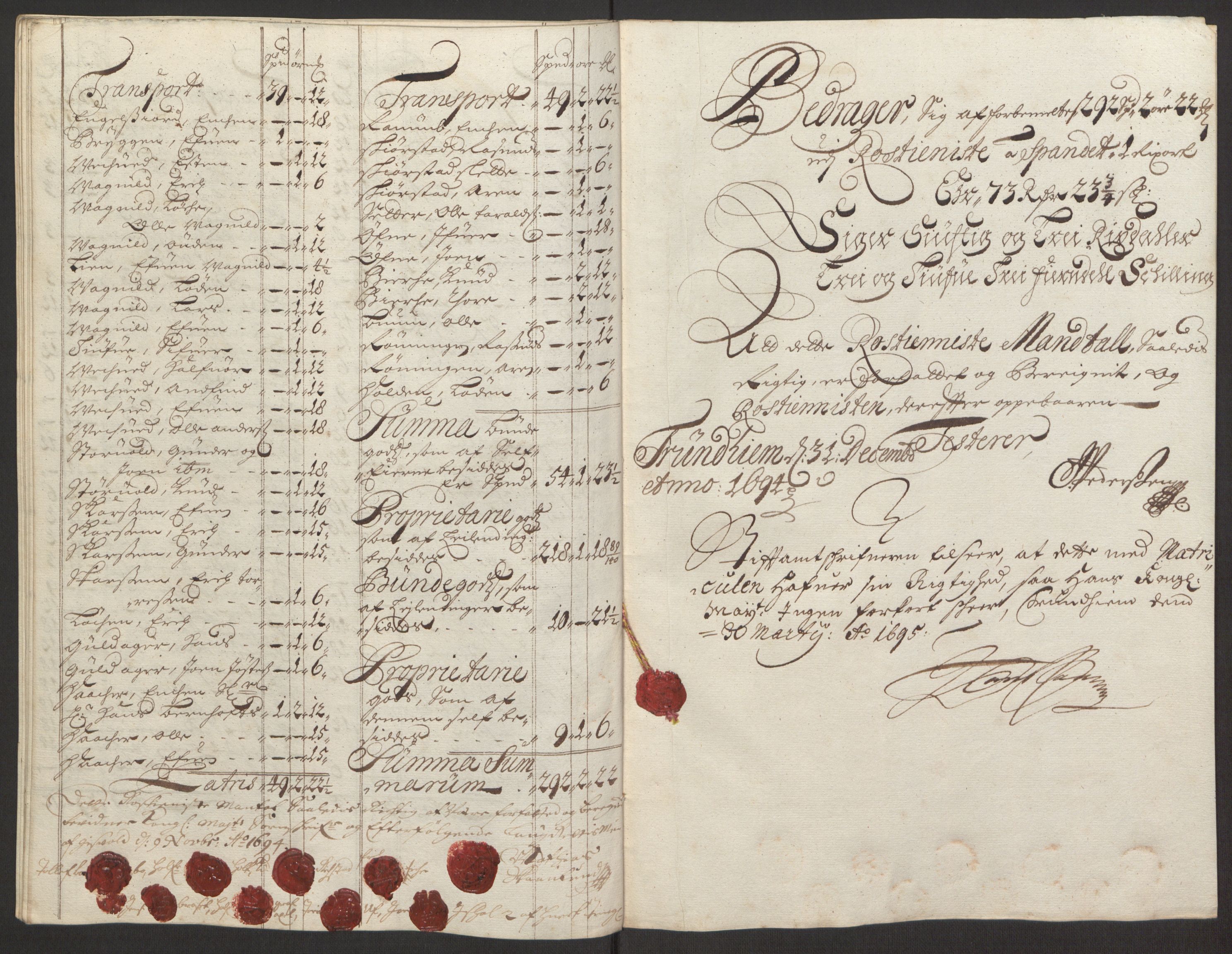 Rentekammeret inntil 1814, Reviderte regnskaper, Fogderegnskap, AV/RA-EA-4092/R60/L3944: Fogderegnskap Orkdal og Gauldal, 1694, p. 78