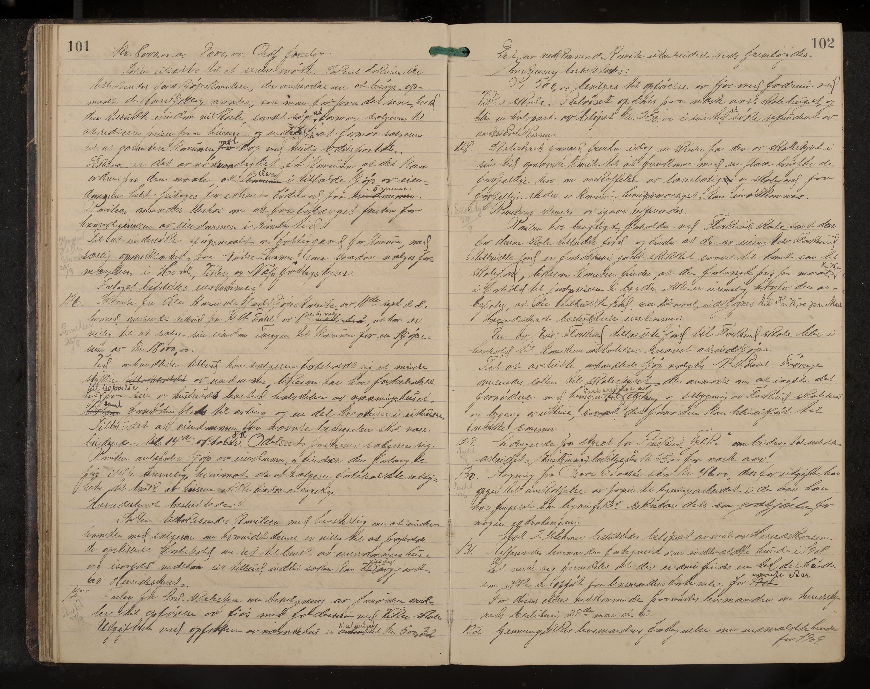 Ådal formannskap og sentraladministrasjon, IKAK/0614021/A/Aa/L0003: Møtebok, 1907-1914, p. 101-102