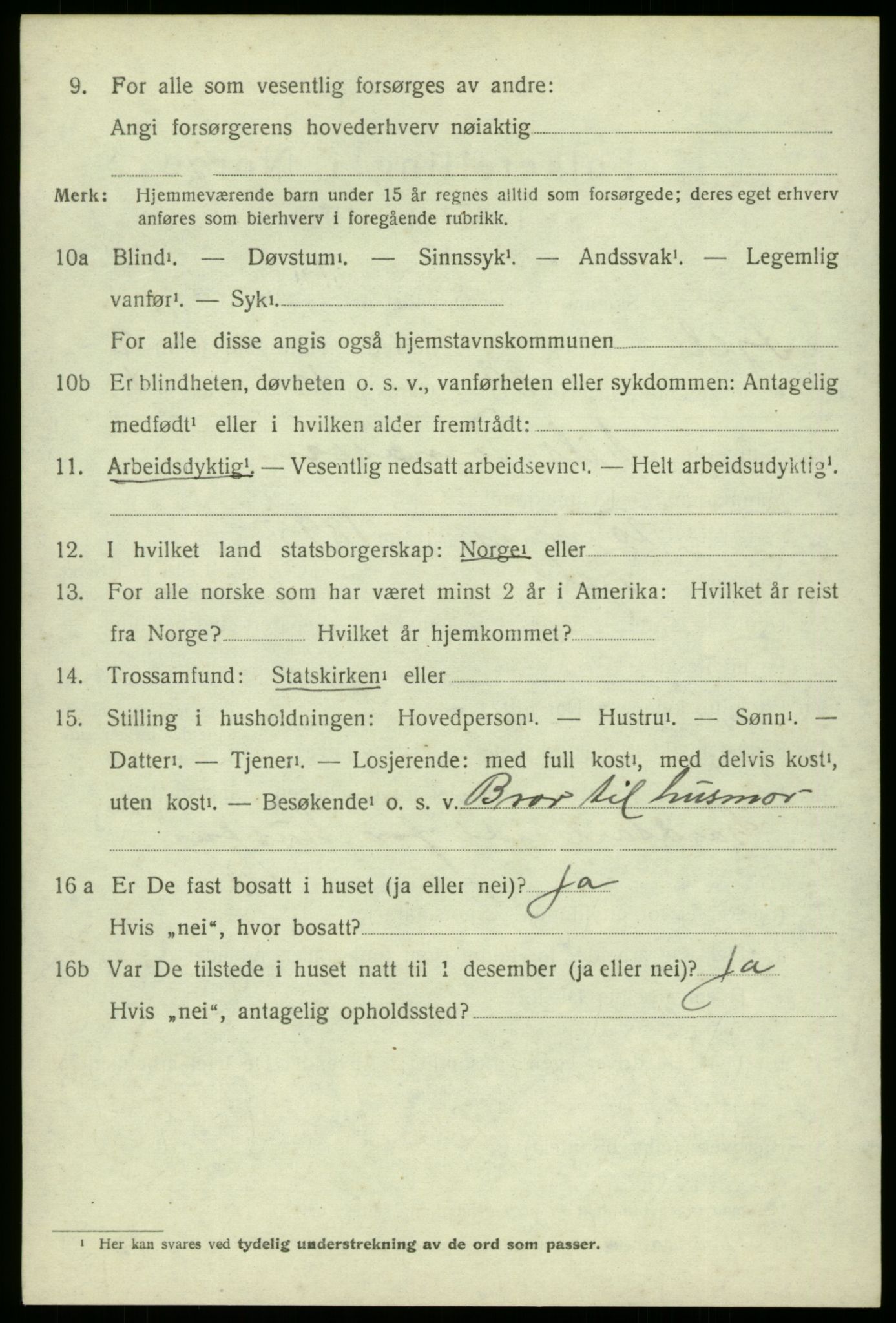 SAB, 1920 census for Fjell, 1920, p. 2701