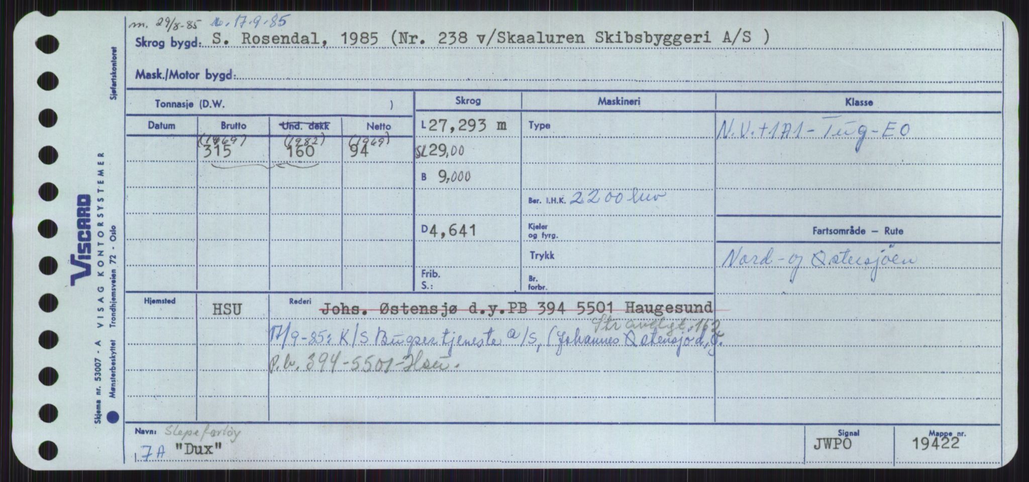 Sjøfartsdirektoratet med forløpere, Skipsmålingen, RA/S-1627/H/Ha/L0001/0002: Fartøy, A-Eig / Fartøy Bjør-Eig, p. 907